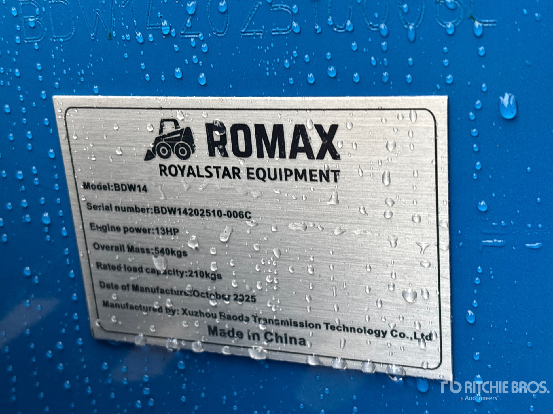 General Appearance with N.º de serie/VIN