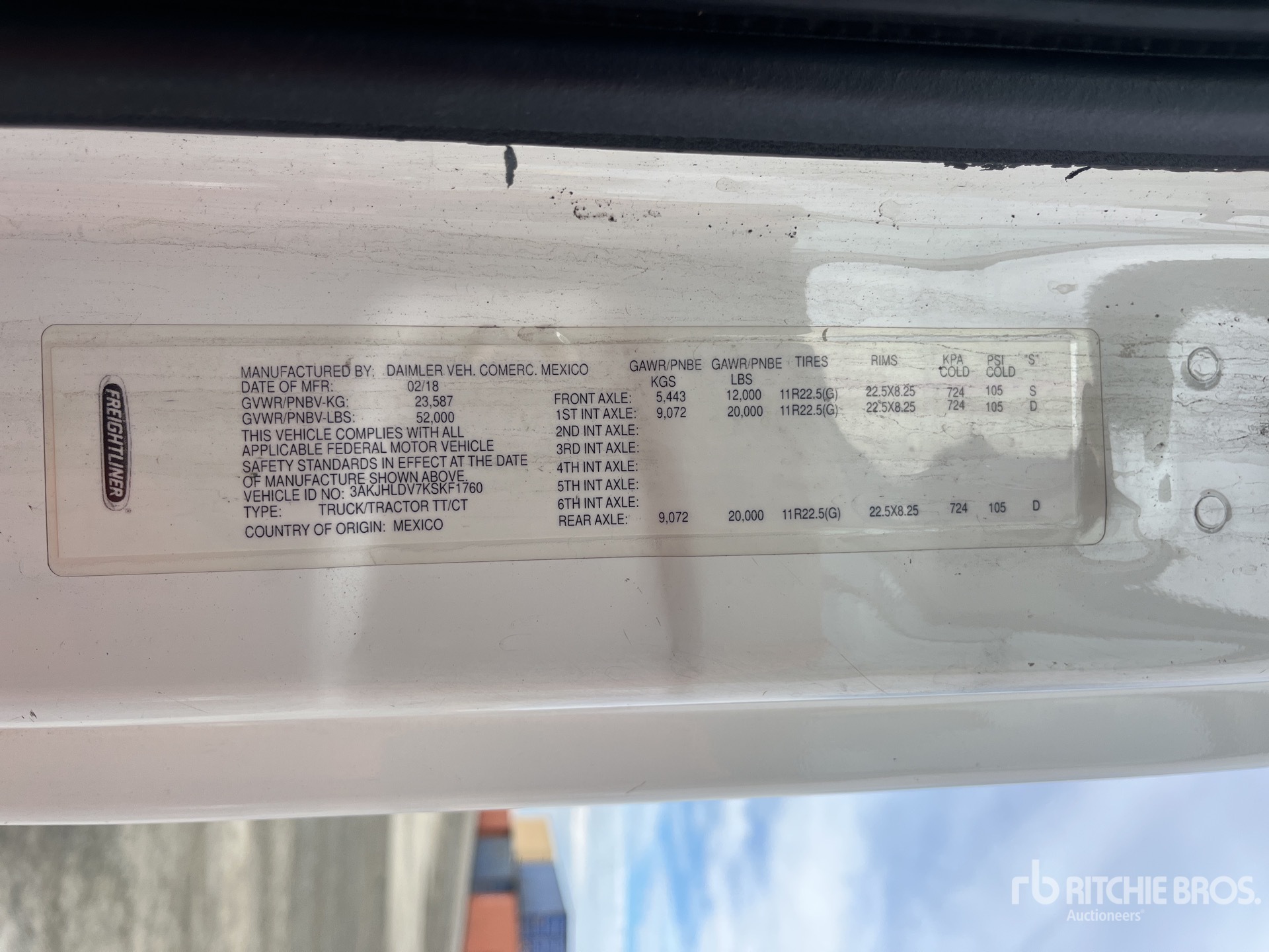 General Appearance with N.º de serie/VIN