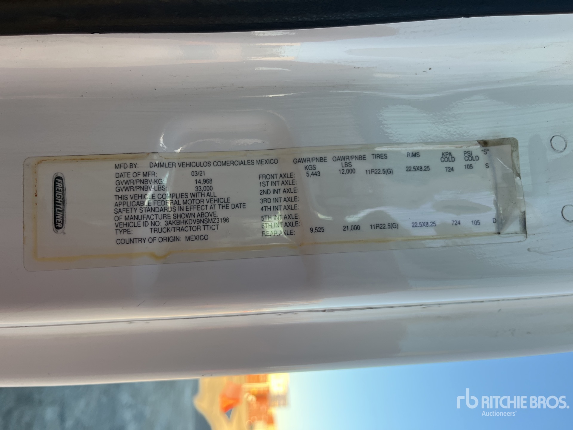 General Appearance with N.º de serie/VIN