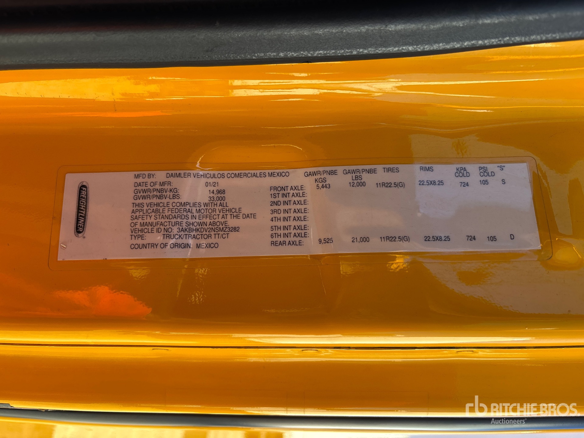 General Appearance with N.º de serie/VIN