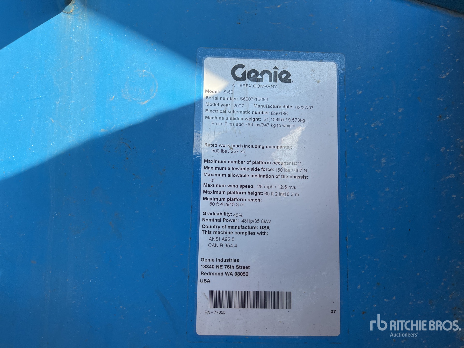 General Appearance with Serial Number / VIN