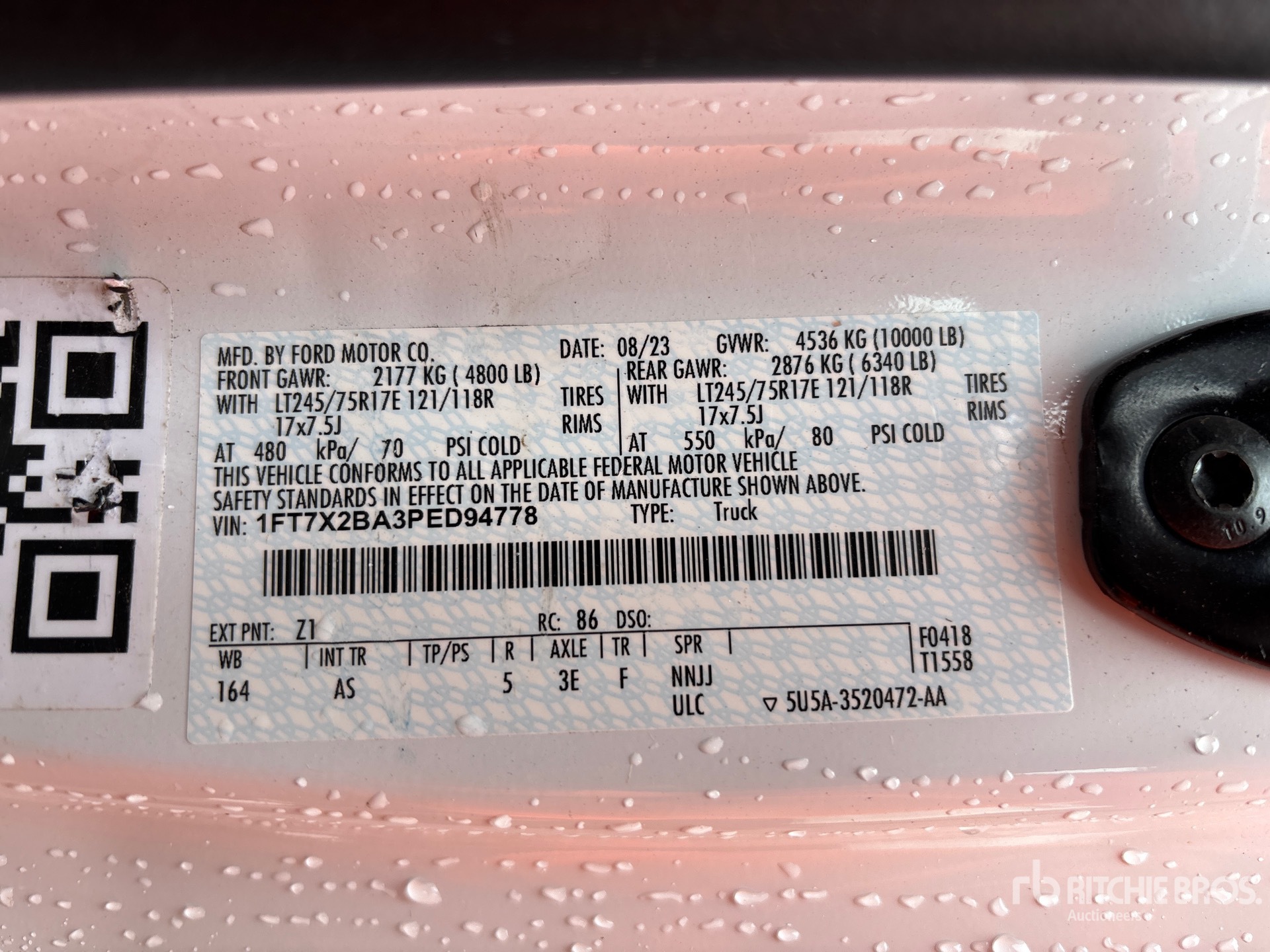 General Appearance with Serial Number / VIN