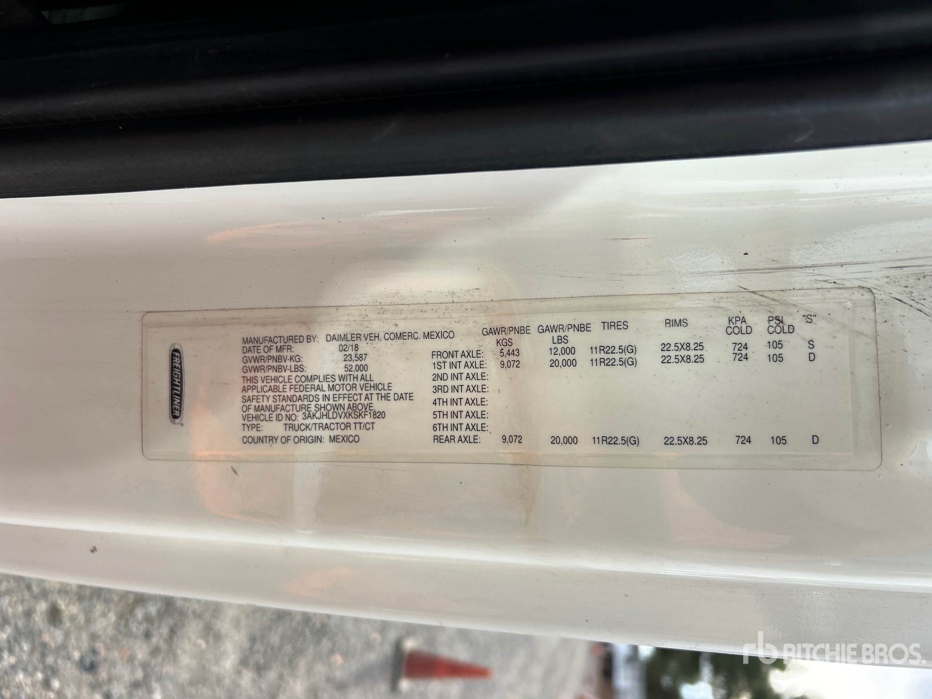 General Appearance with N.º de serie/VIN