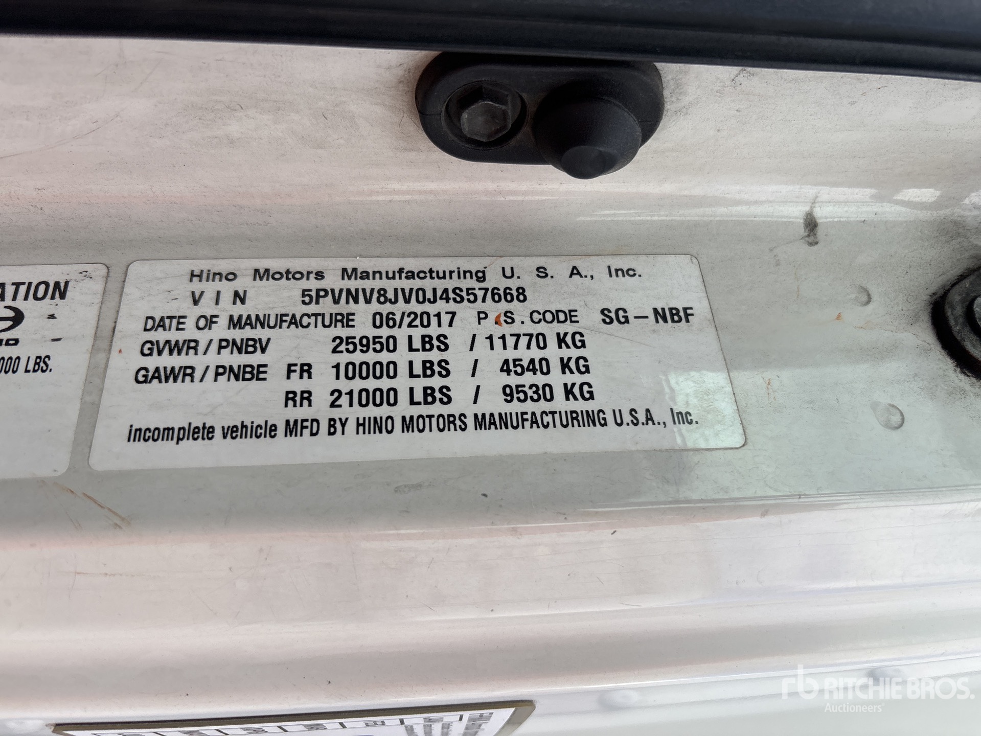 General Appearance with Serial Number / VIN