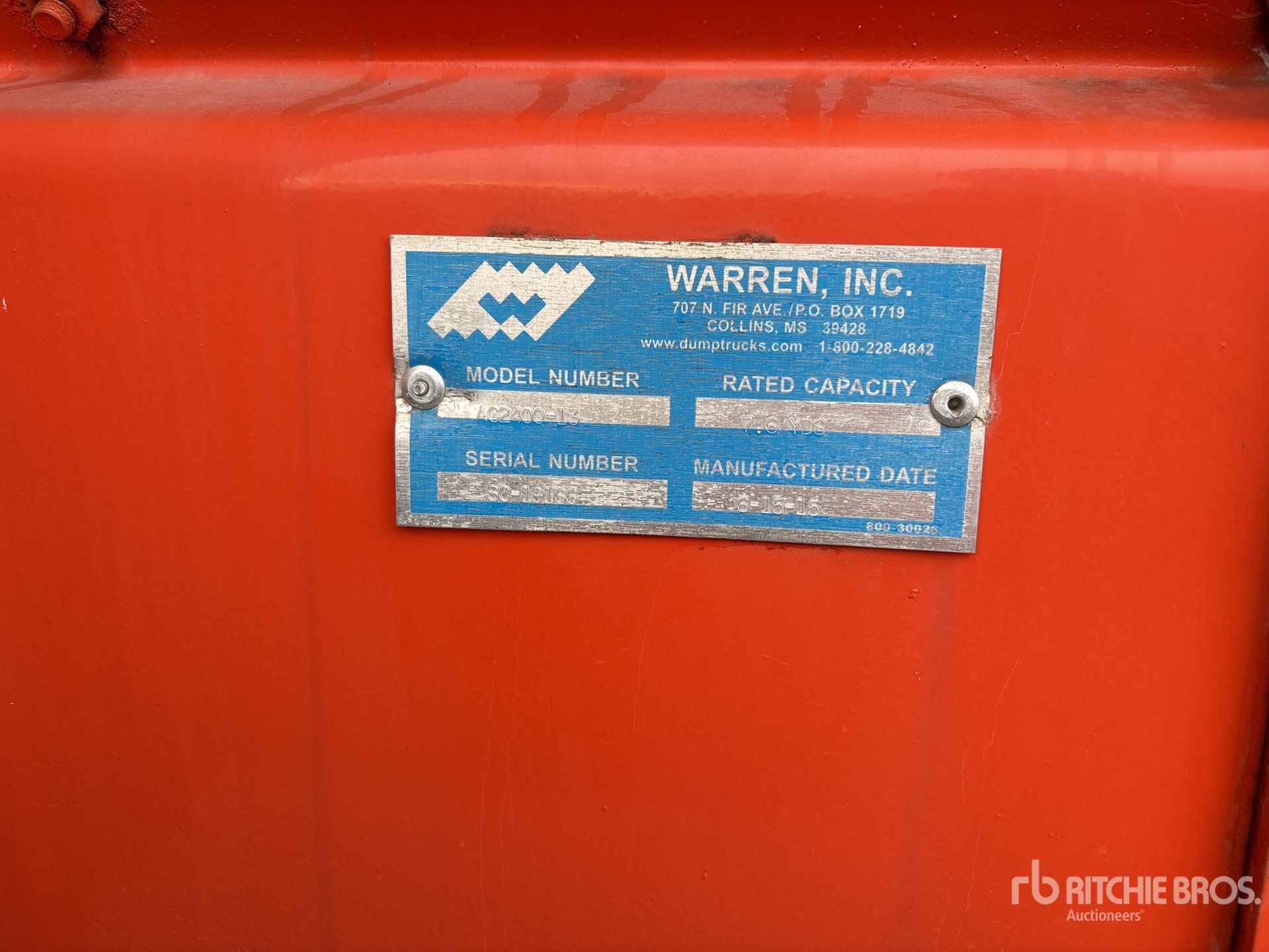 General Appearance with Serial Number / VIN