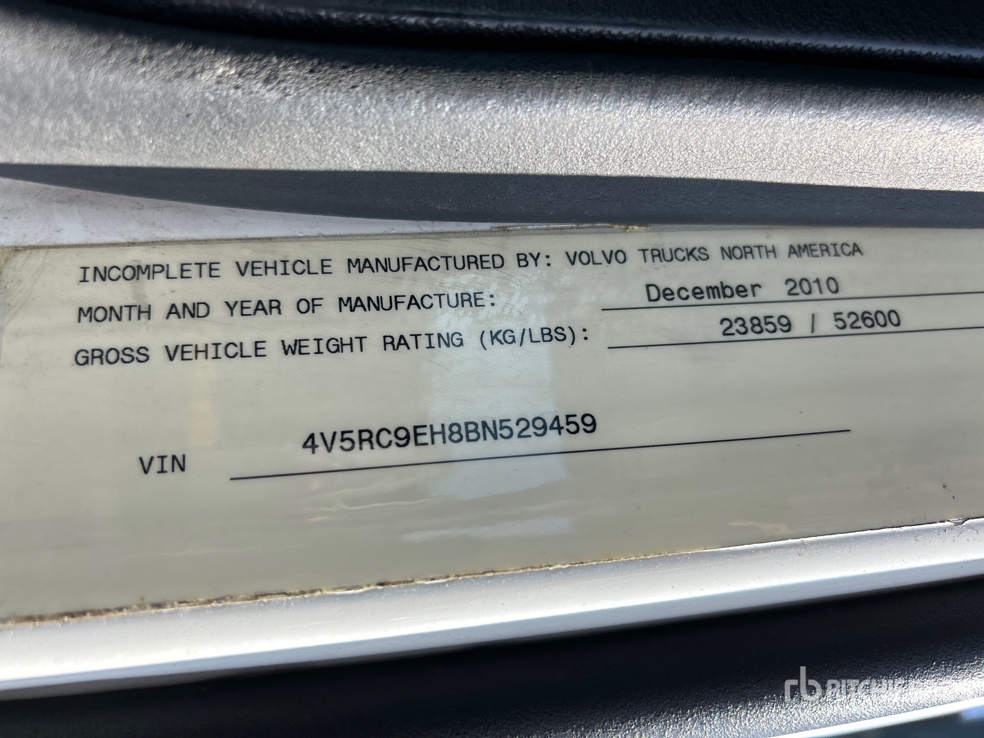 General Appearance with Serial Number / VIN