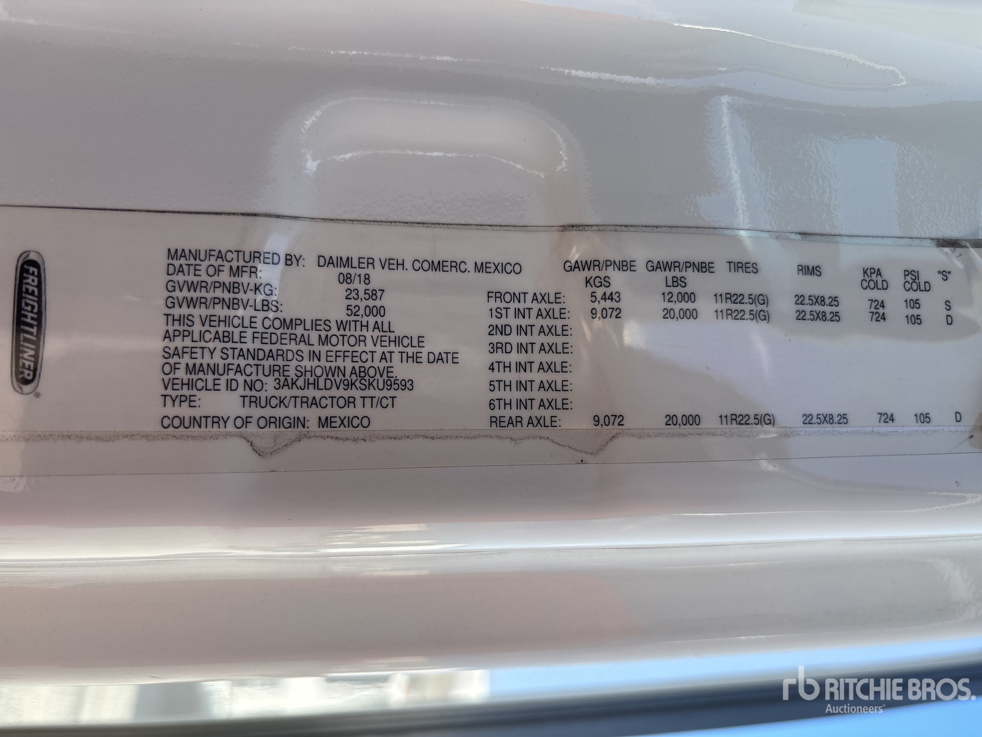 General Appearance with Numer seryjny/numer identyfikacyjny pojazdu