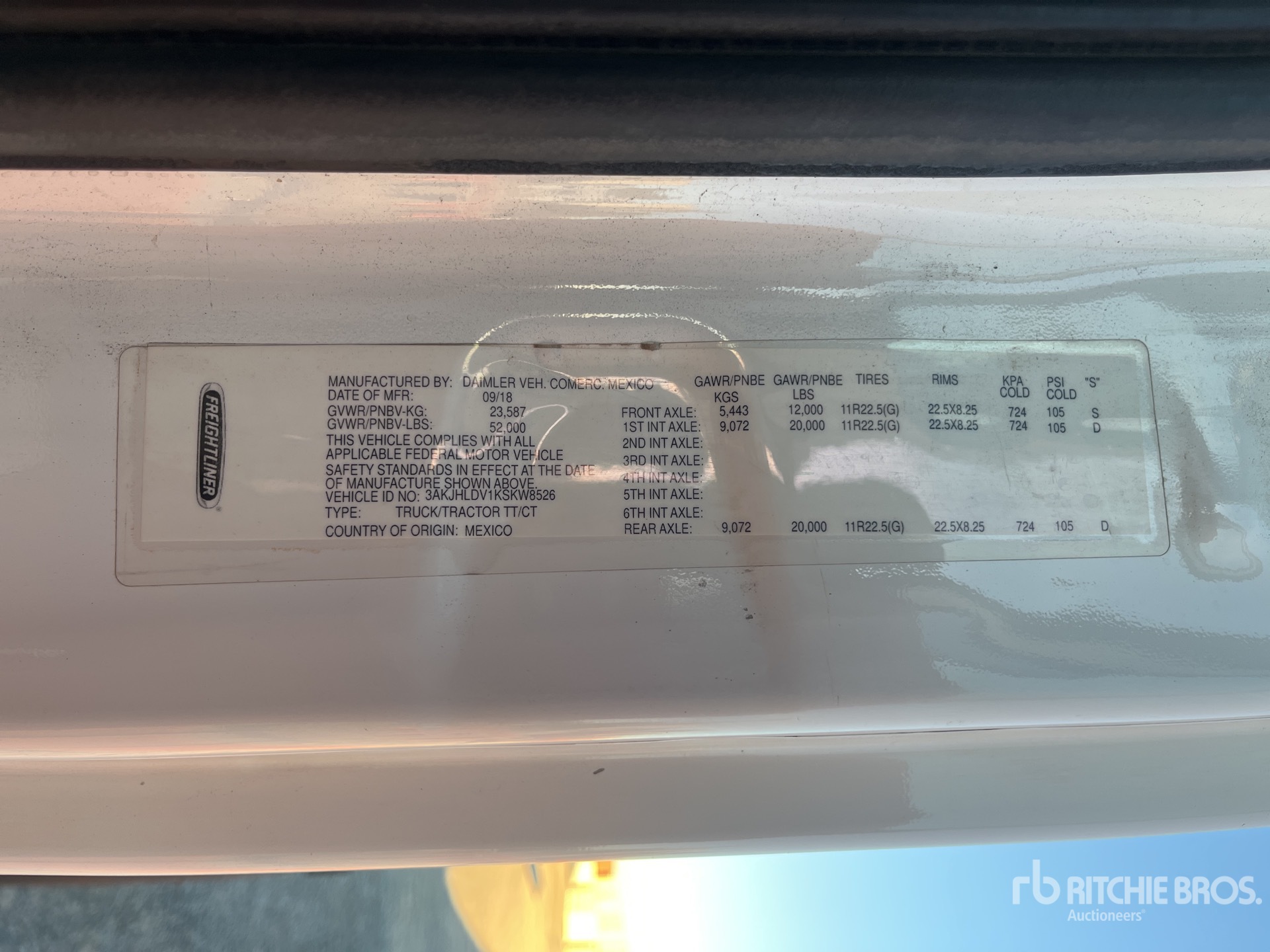 General Appearance with N.º de serie/VIN