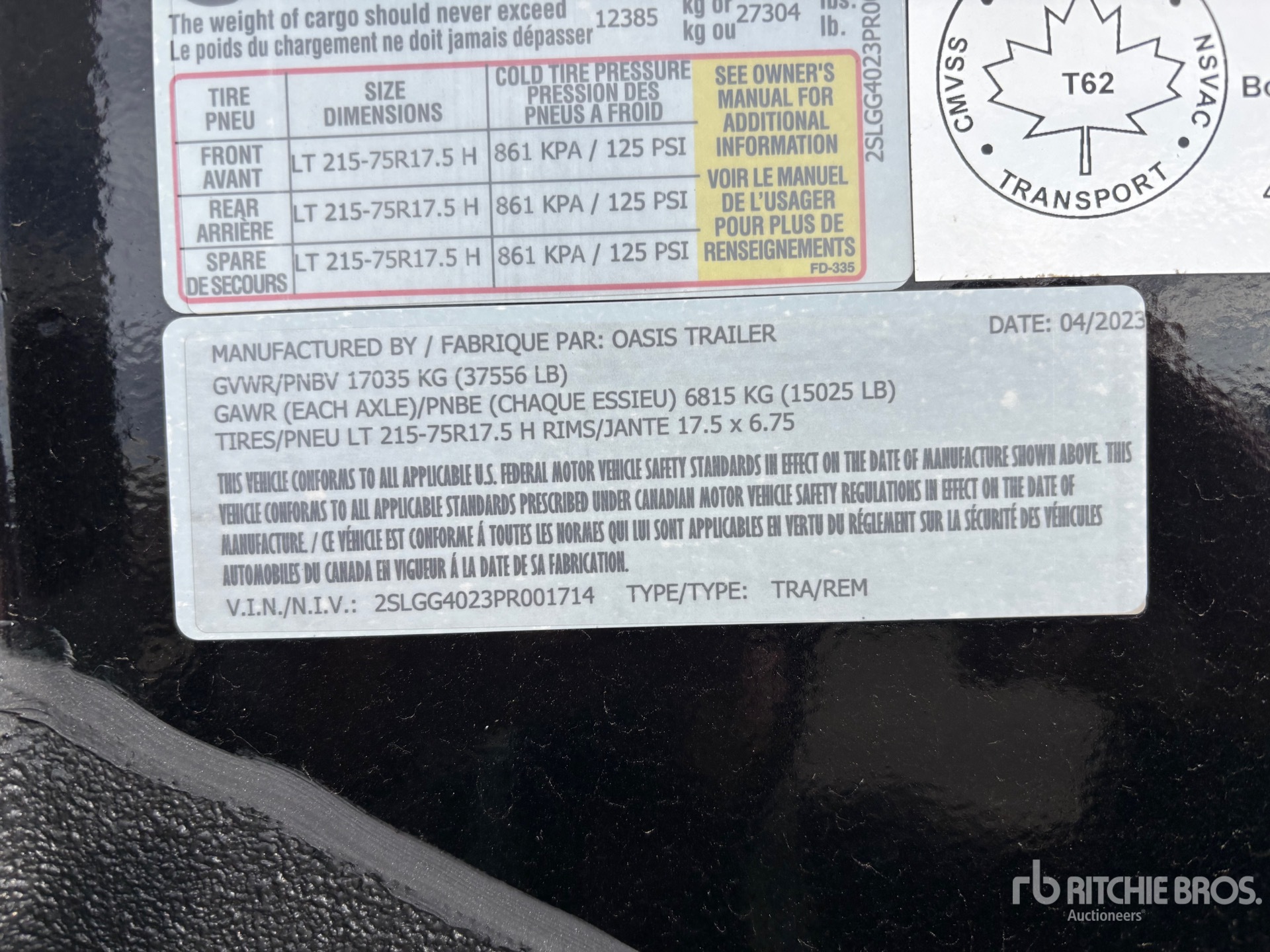 General Appearance with Numéro de série/Numéro d'identification du véhicule automobile