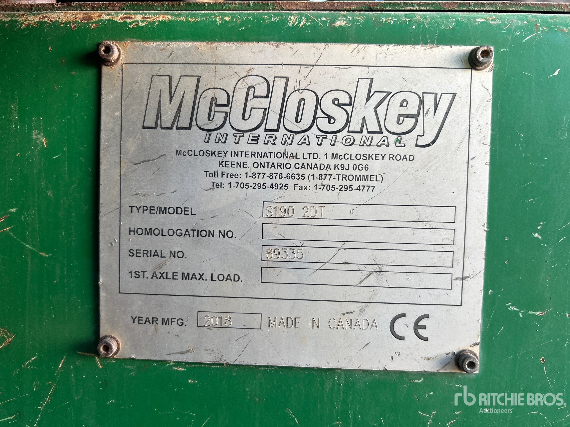 General Appearance with N.º de serie/VIN