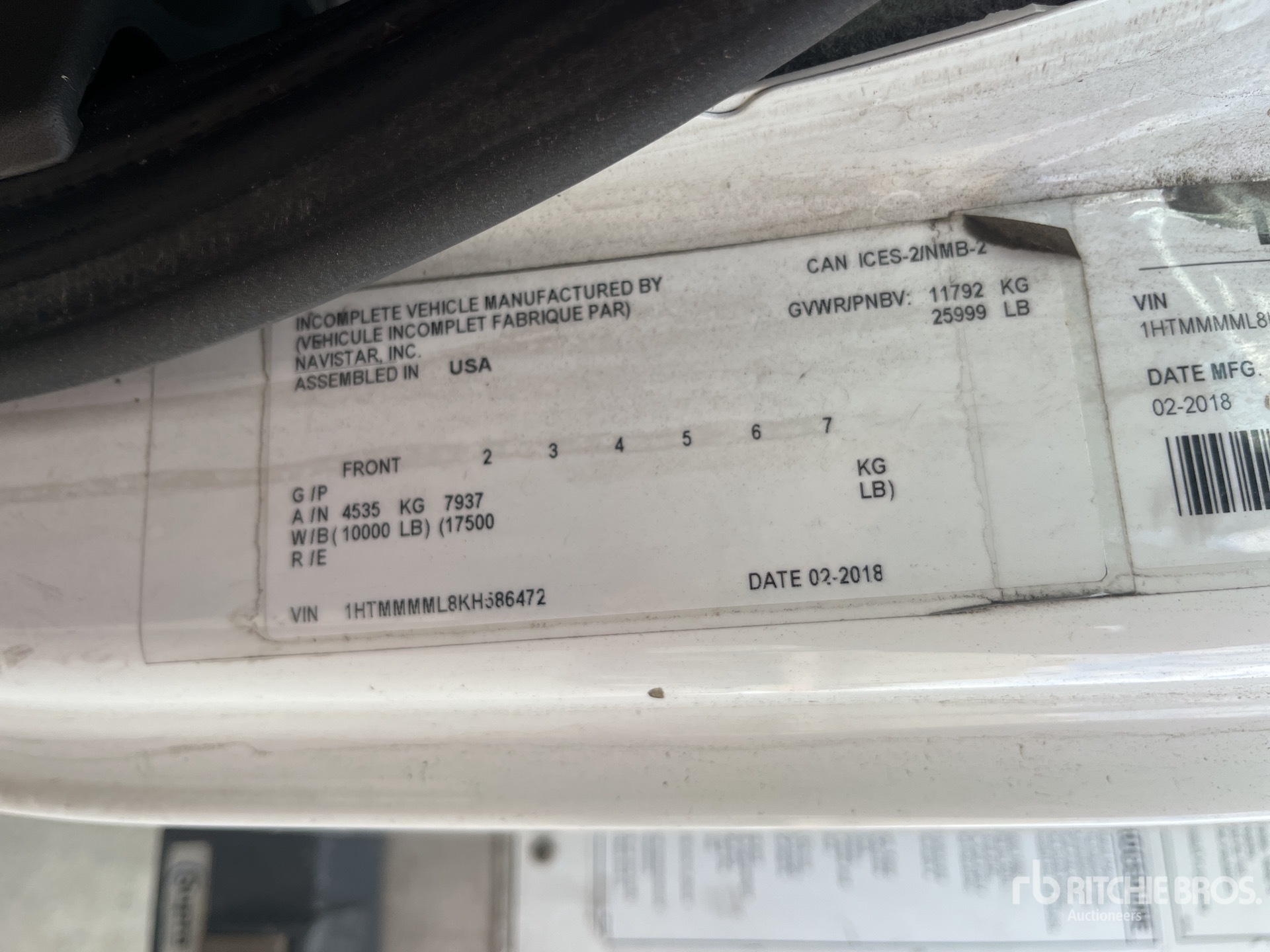 General Appearance with Serial Number / VIN