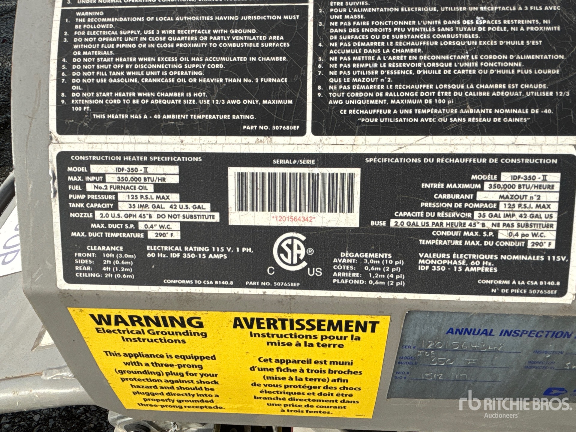 General Appearance with Serial Number / VIN