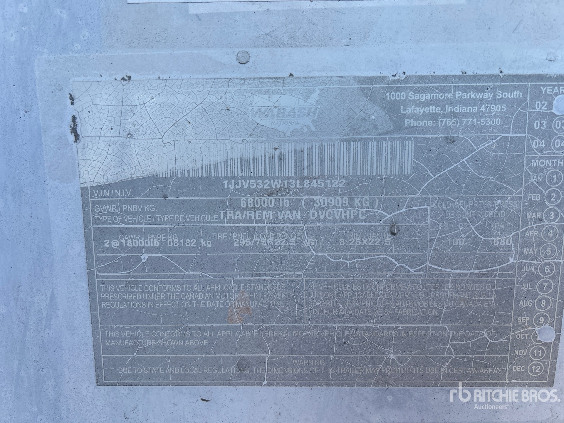 General Appearance with N.º de serie/VIN