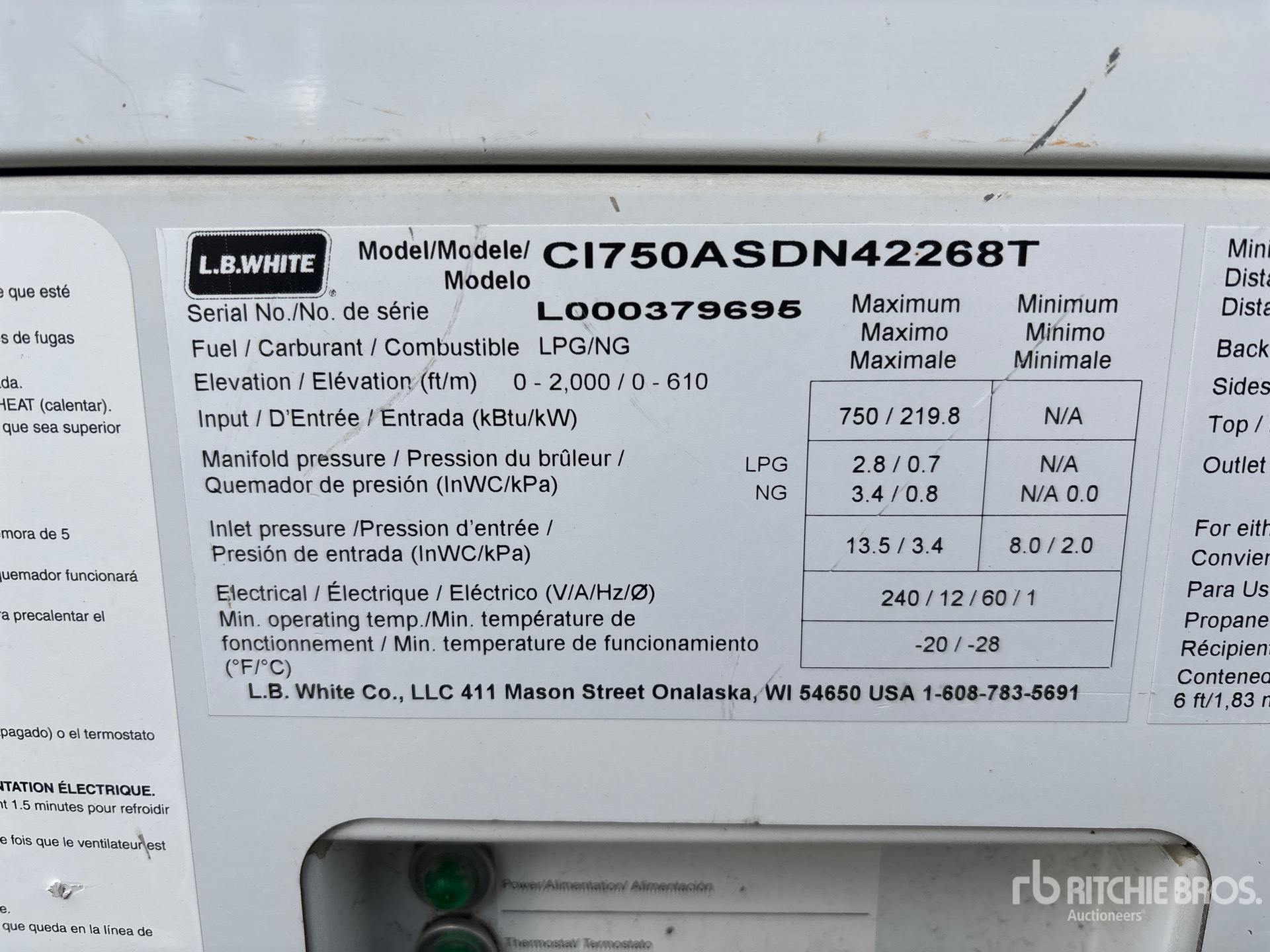 General Appearance with Serial Number / VIN