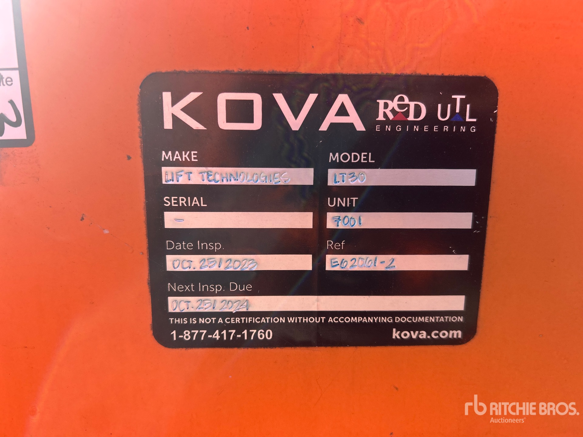 General Appearance with Serial Number / VIN