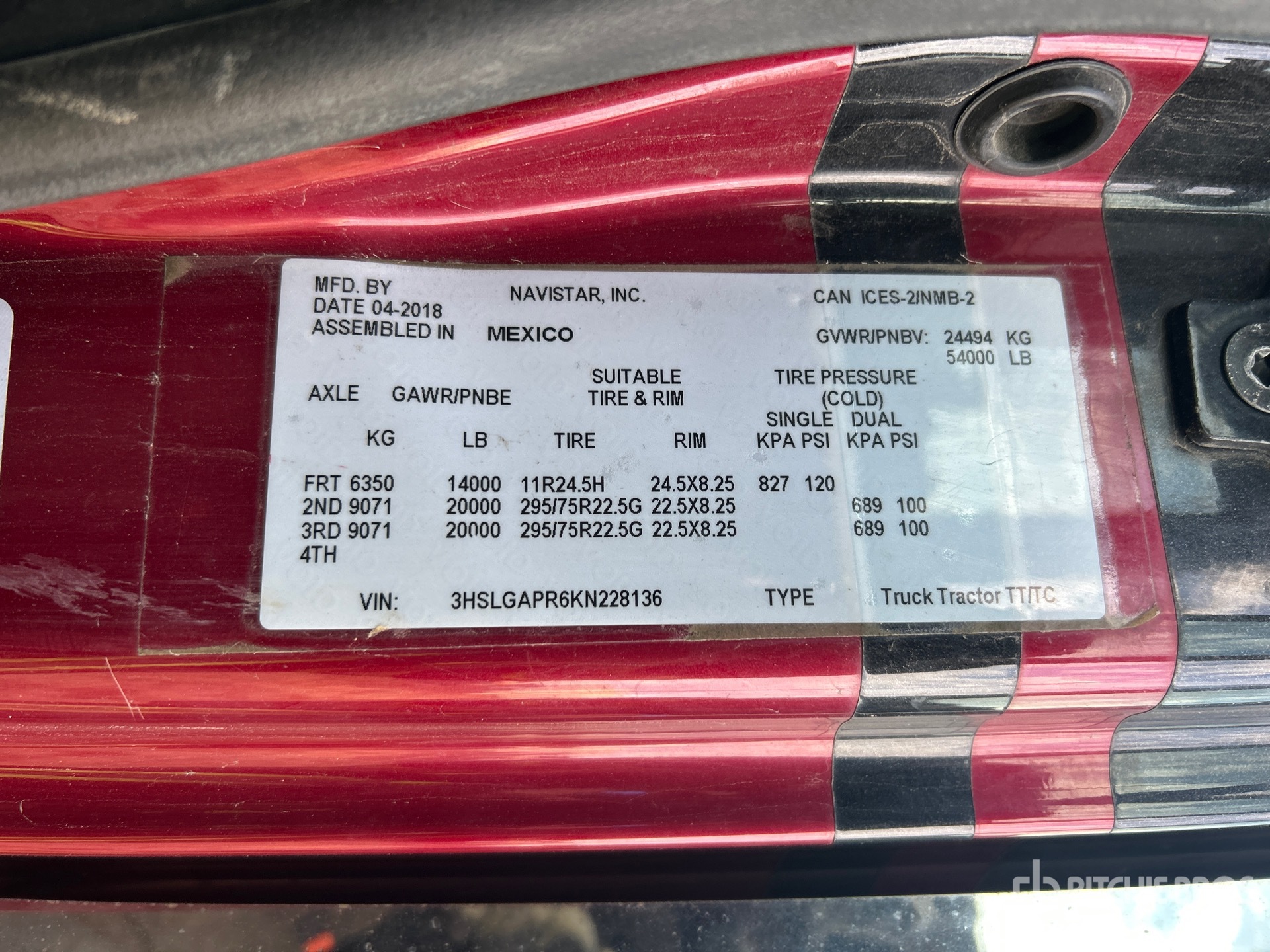 General Appearance with Serial Number / VIN