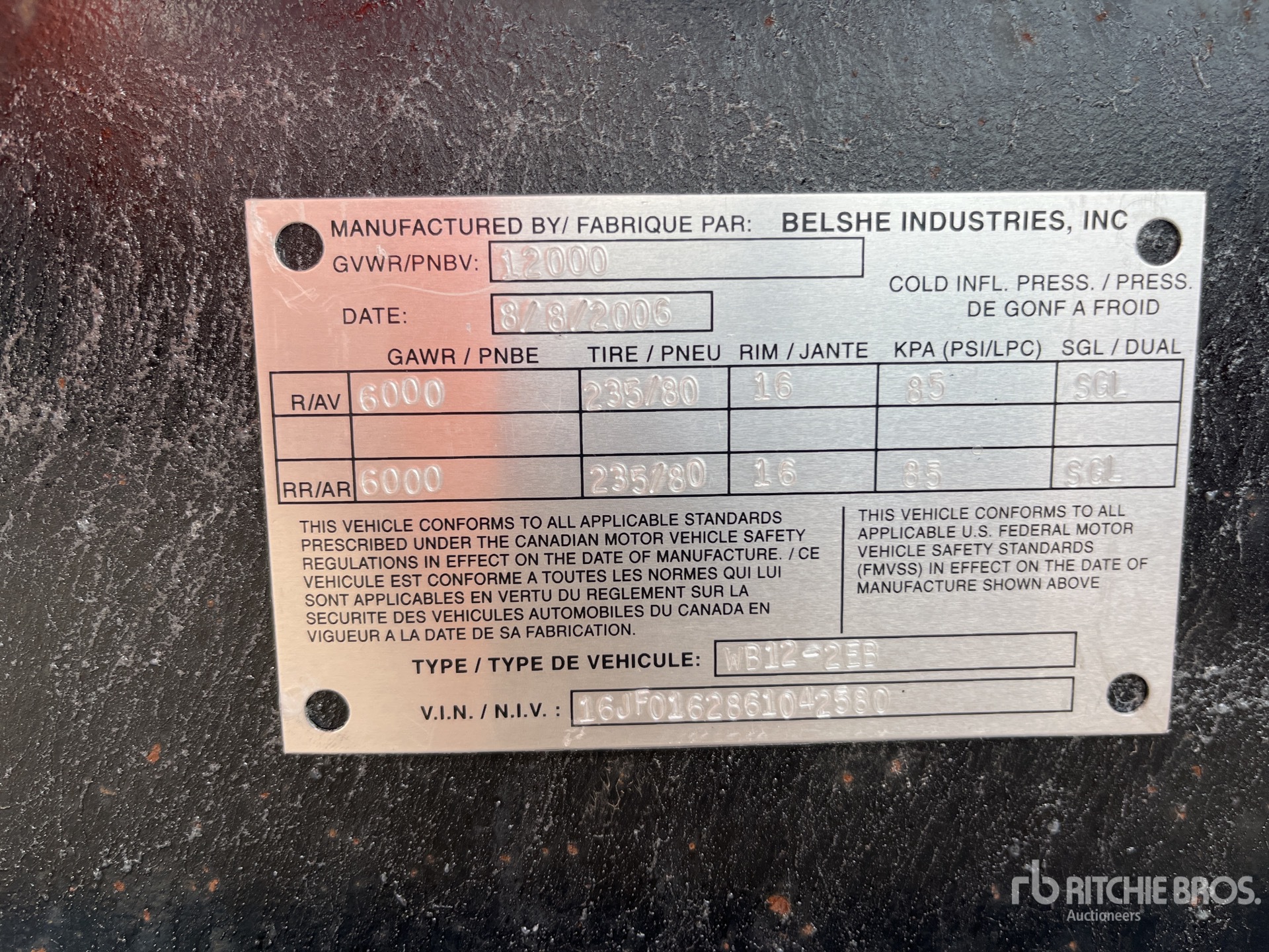 General Appearance with Serial Number / VIN
