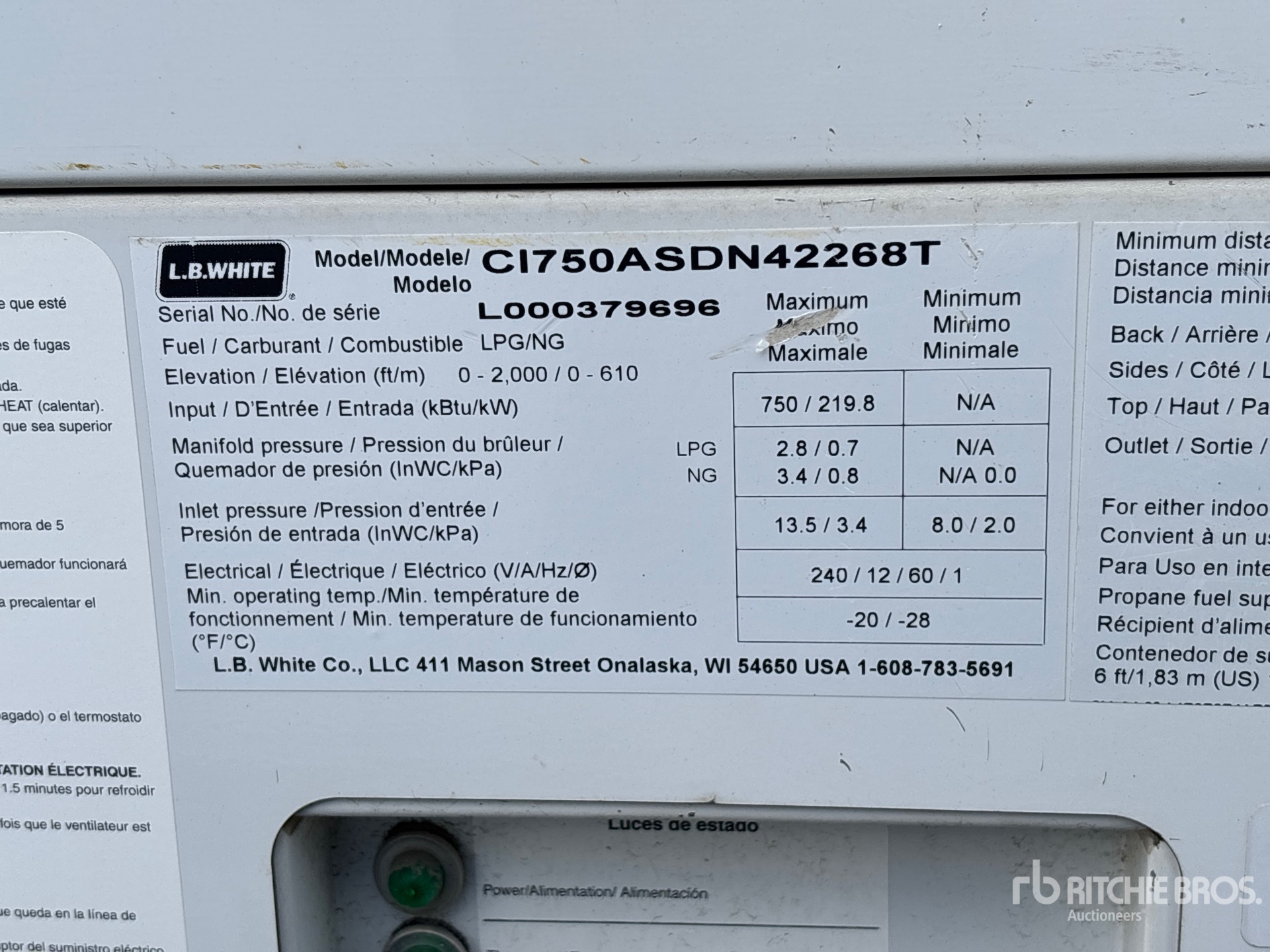 General Appearance with Serial Number / VIN