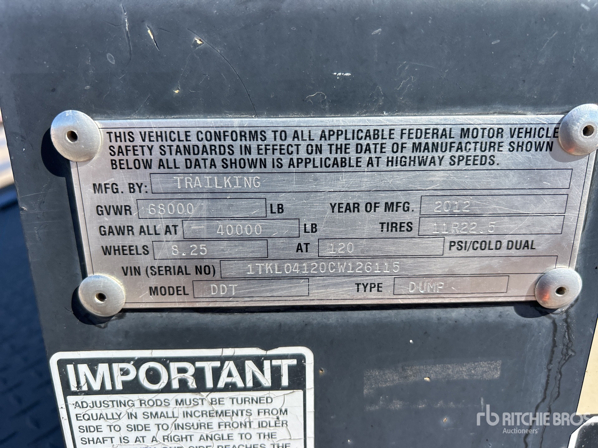 General Appearance with Serial Number / VIN