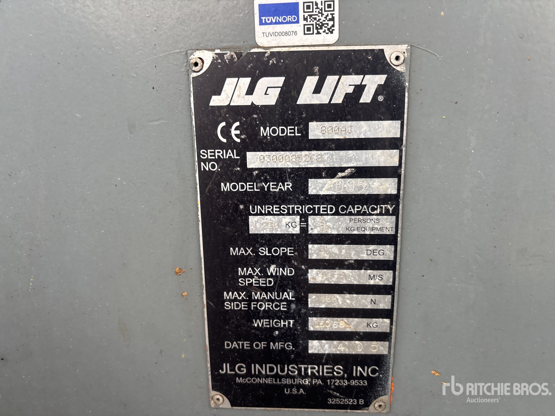 General Appearance with N.º de serie/VIN