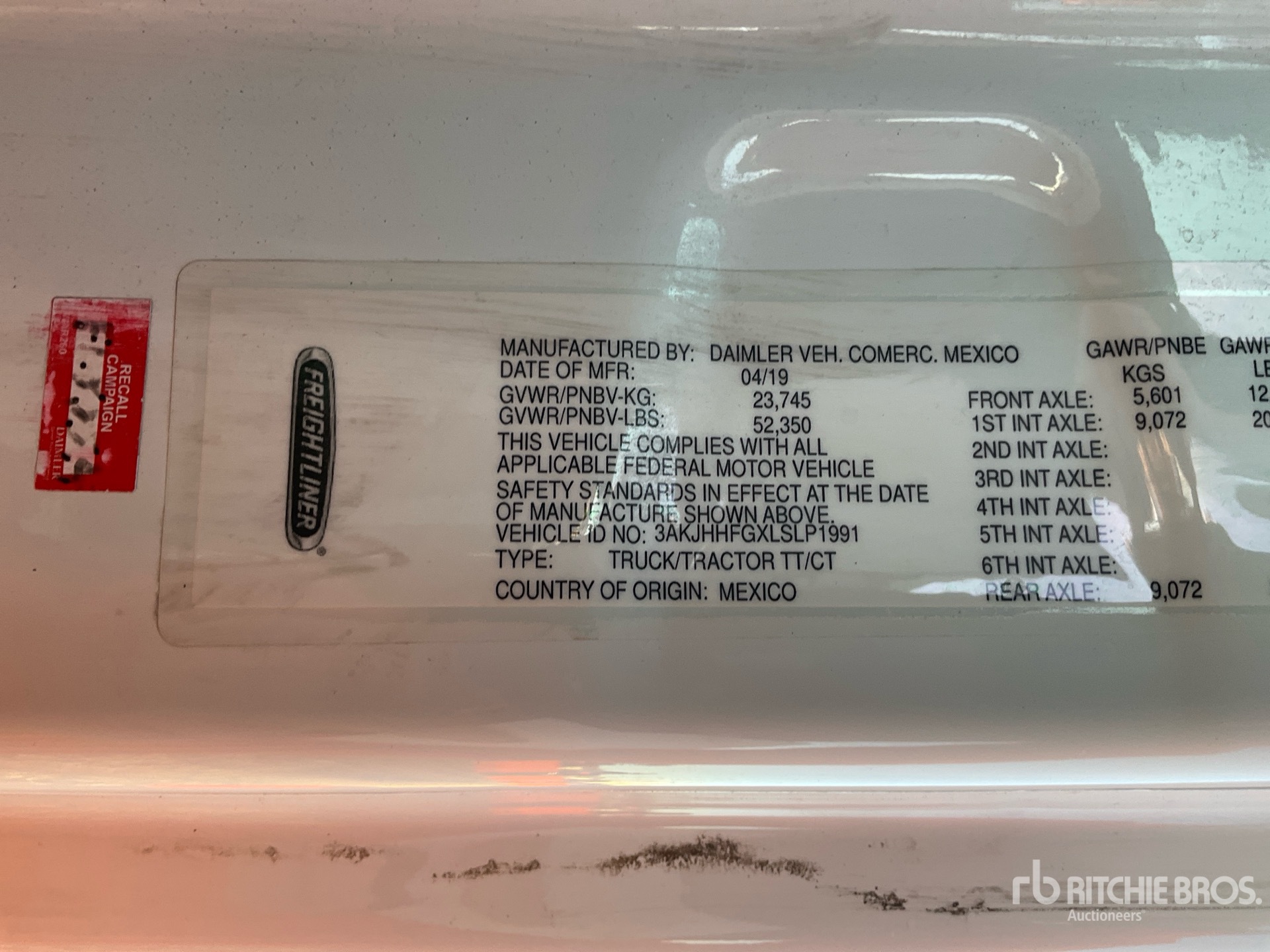 General Appearance with Serial Number / VIN