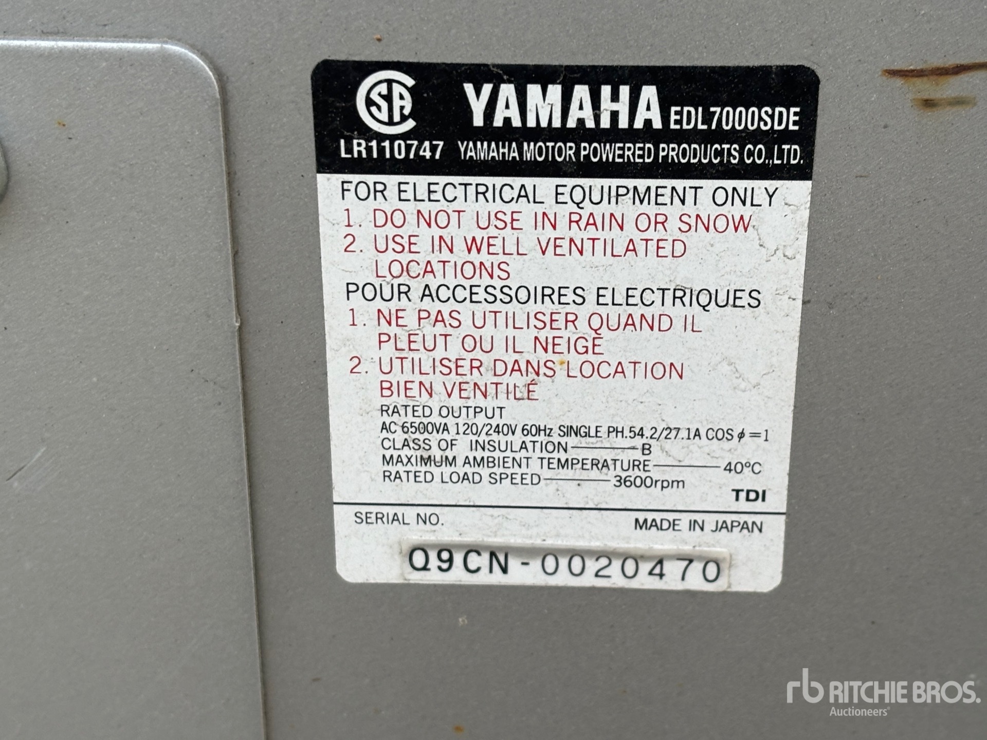 General Appearance with Serial Number / VIN