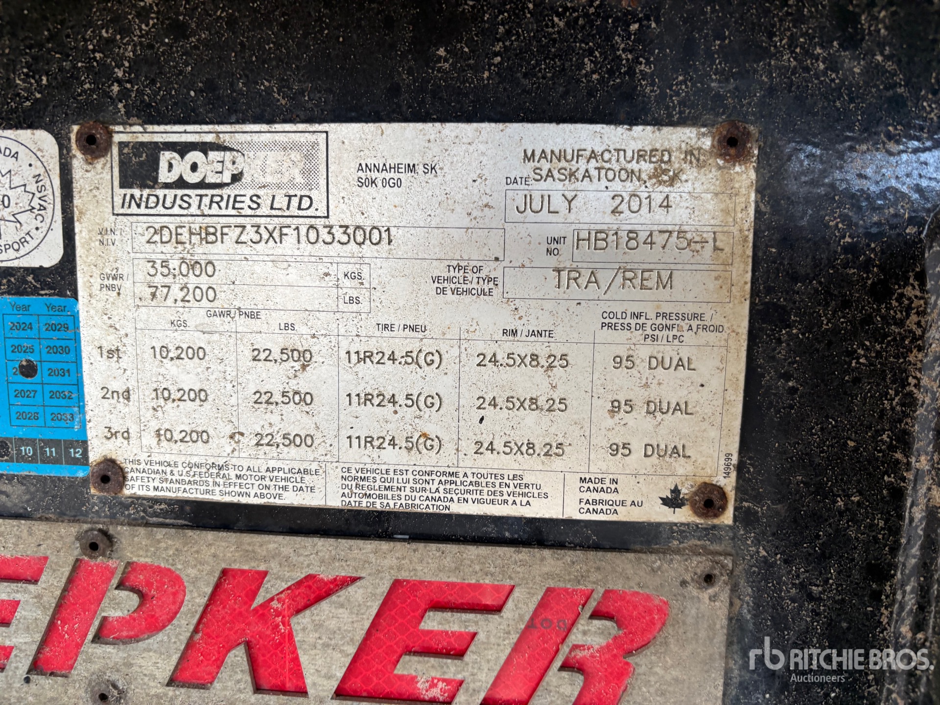 General Appearance with Serial Number / VIN