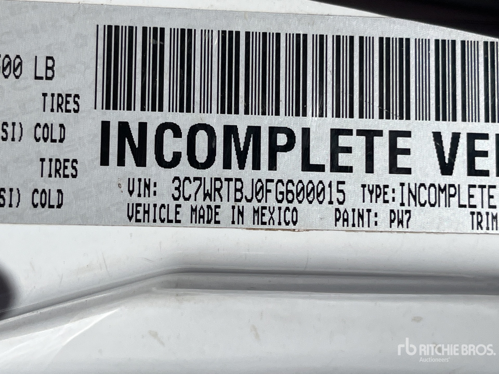 General Appearance with Serial Number / VIN