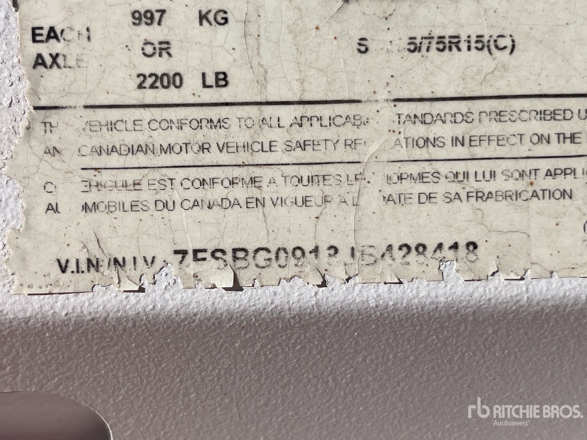 General Appearance with Serial Number / VIN