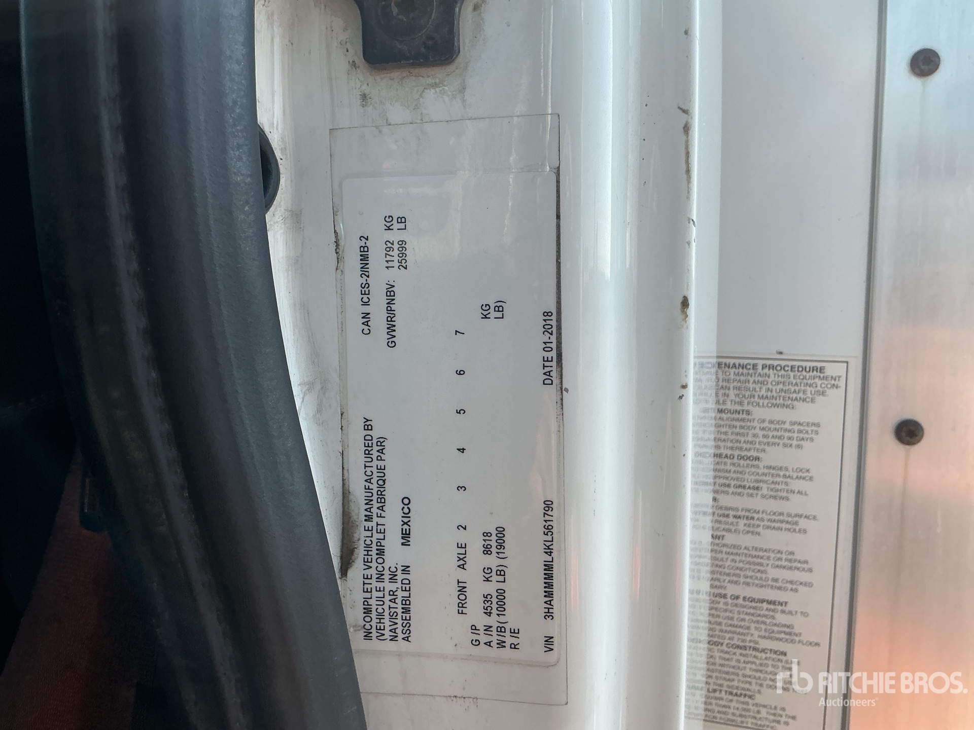 General Appearance with Serial Number / VIN