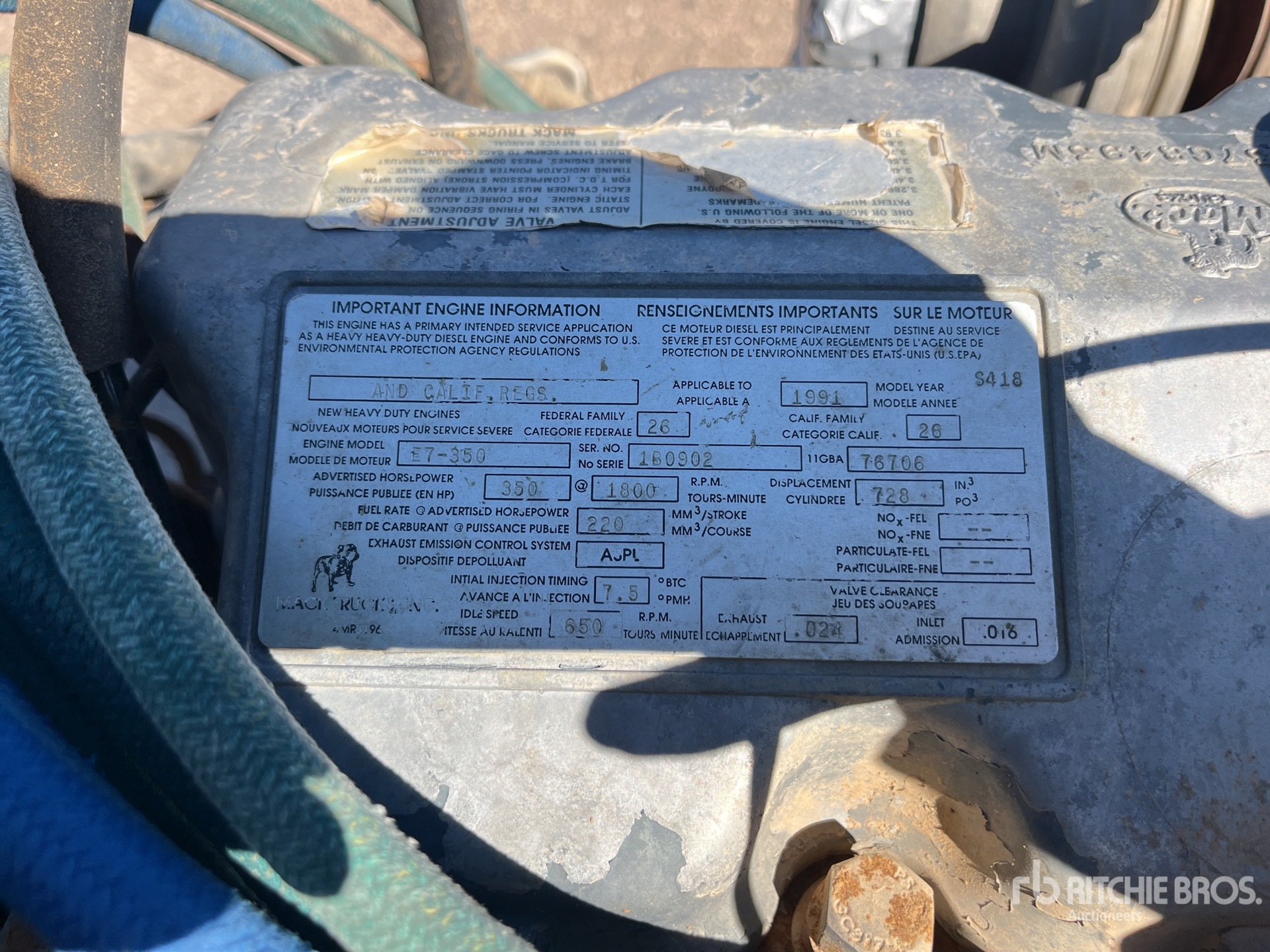 General Appearance with Serial Number / VIN