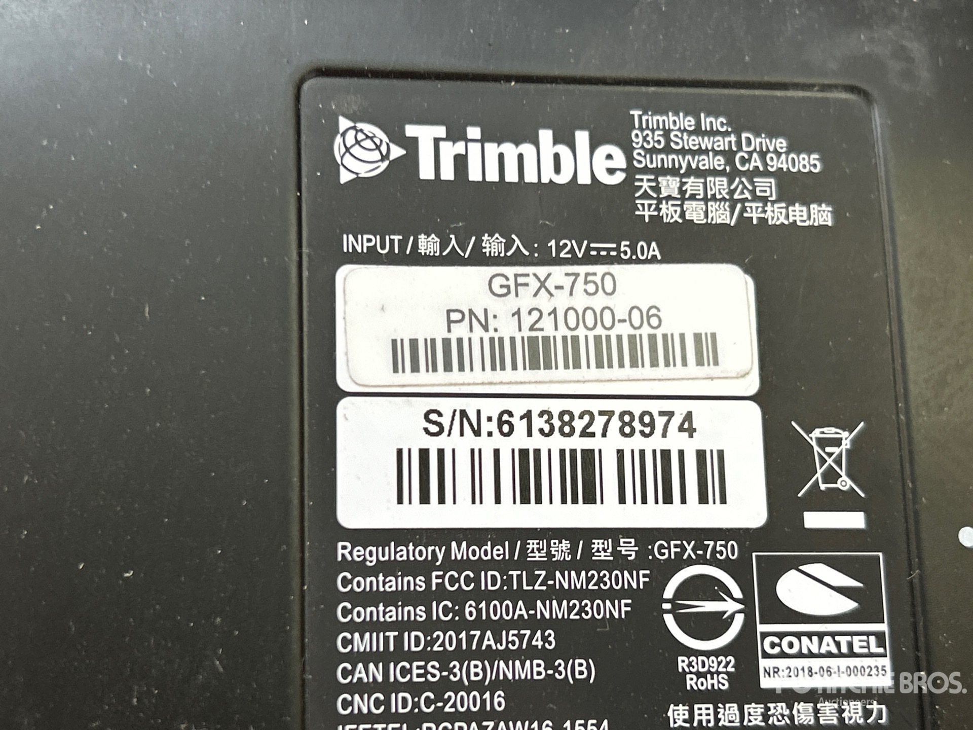 General Appearance with N.º de serie/VIN