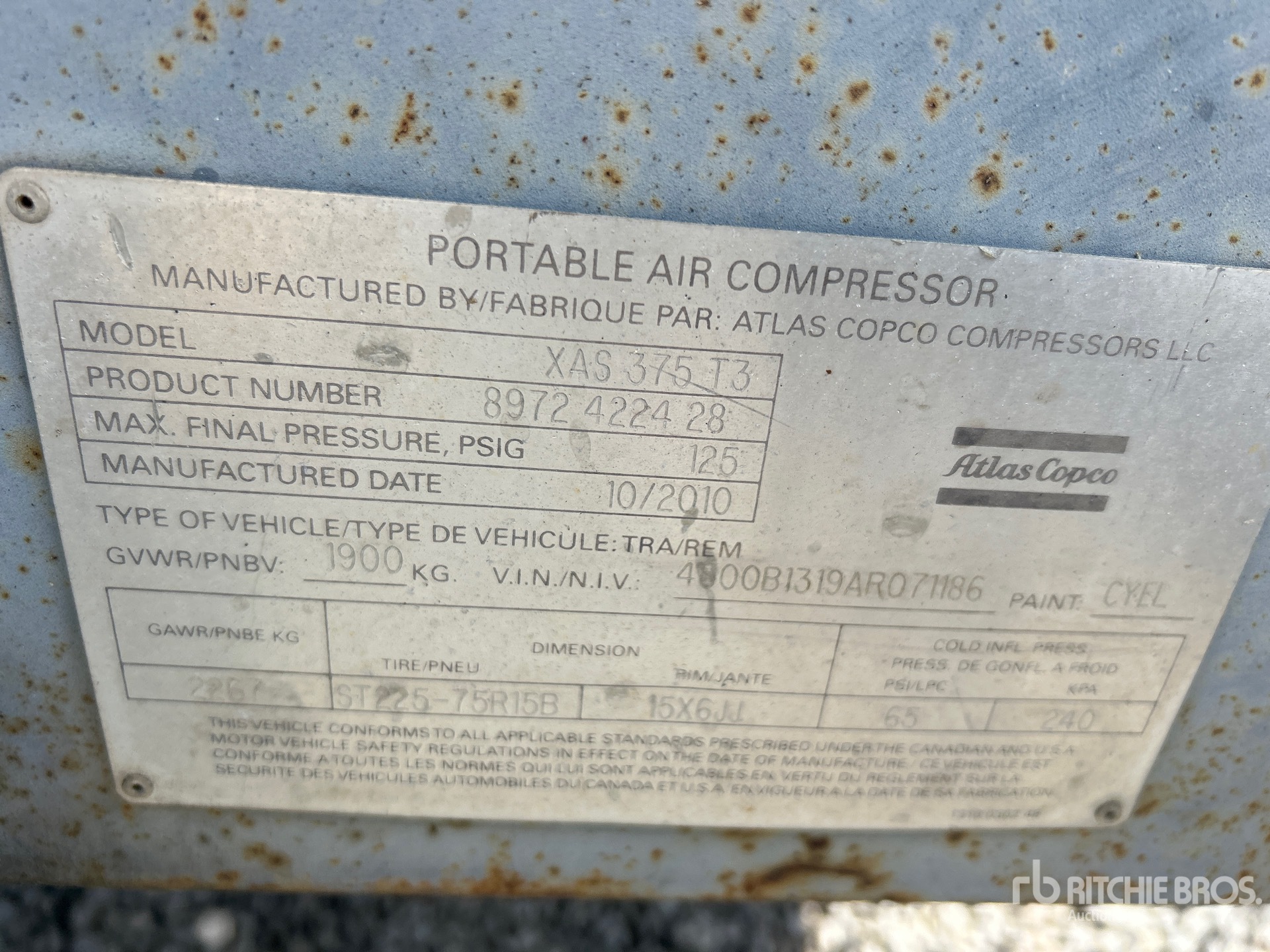 General Appearance with Serial Number / VIN