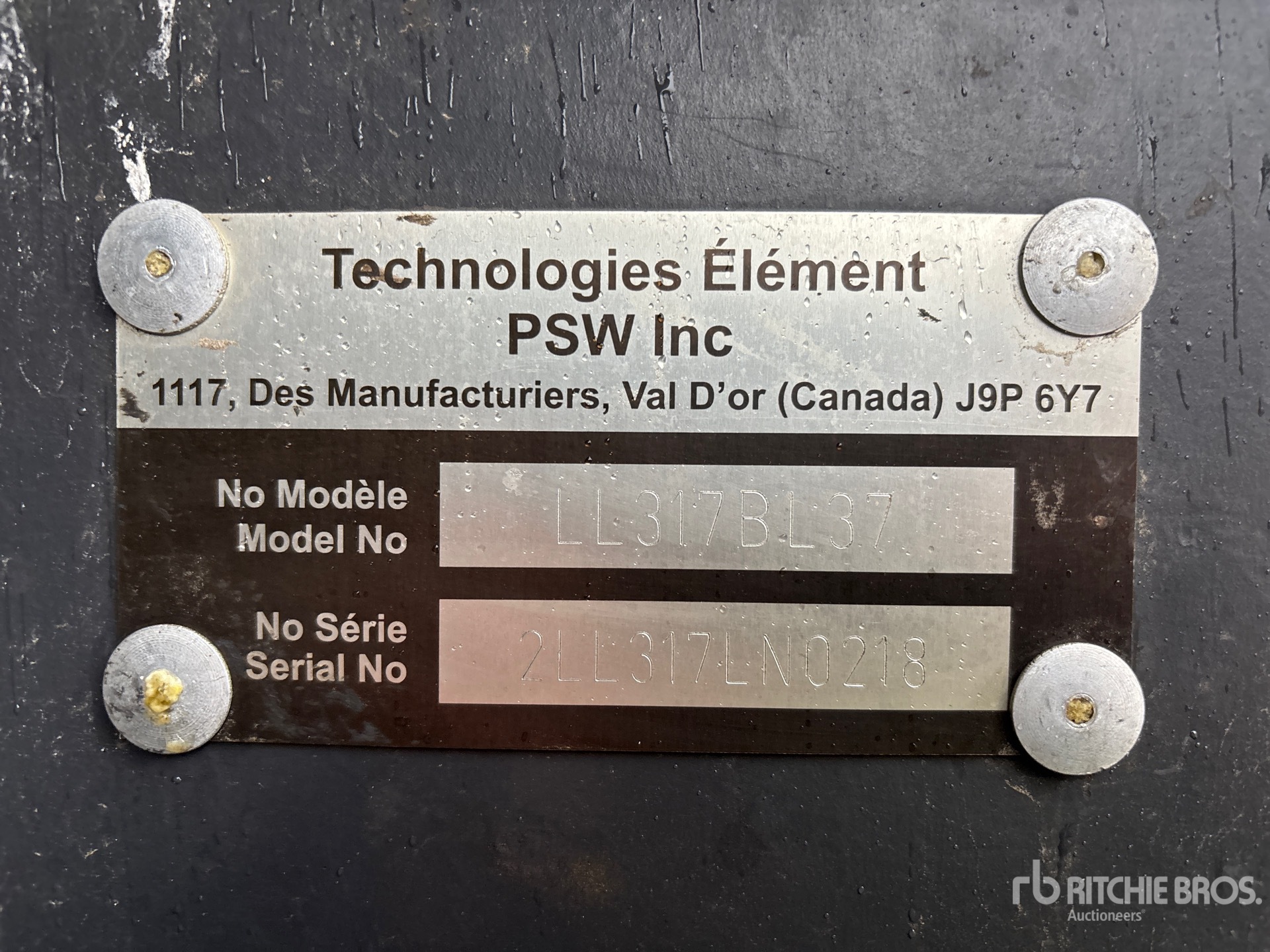 General Appearance with N.º de serie/VIN