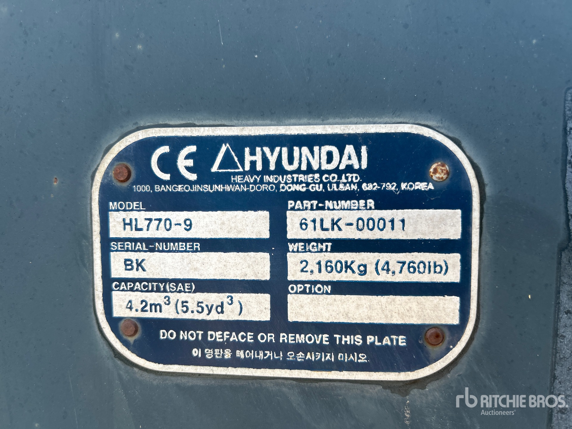 General Appearance with Serial Number / VIN