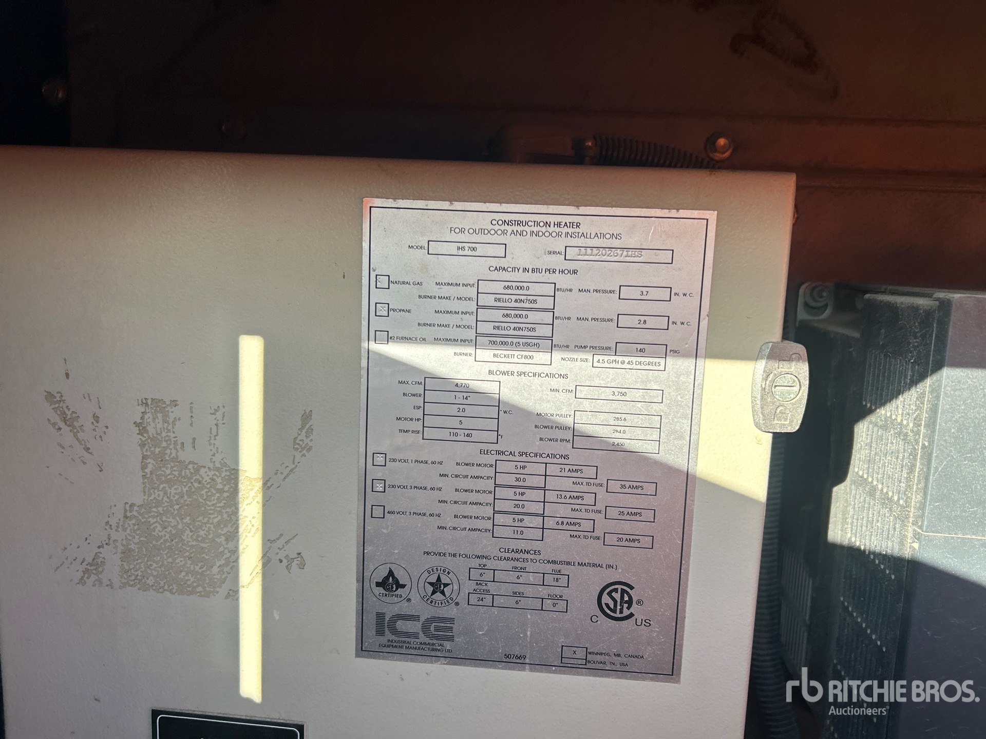 General Appearance with Serial Number / VIN