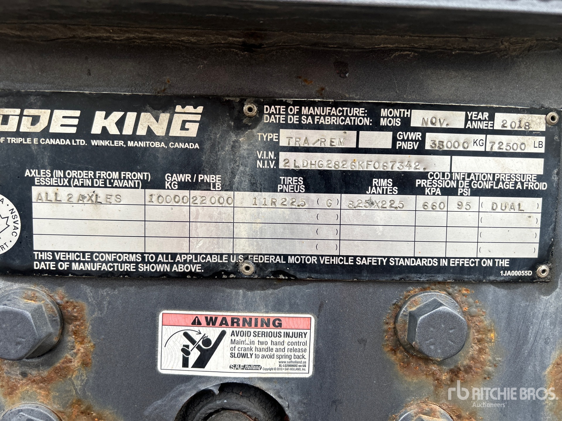 General Appearance with N.º de serie/VIN