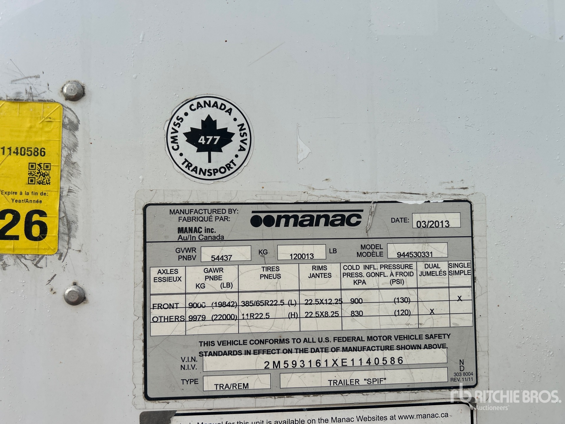 General Appearance with Numero seriale/numero d’identificazione del veicolo (VIN)