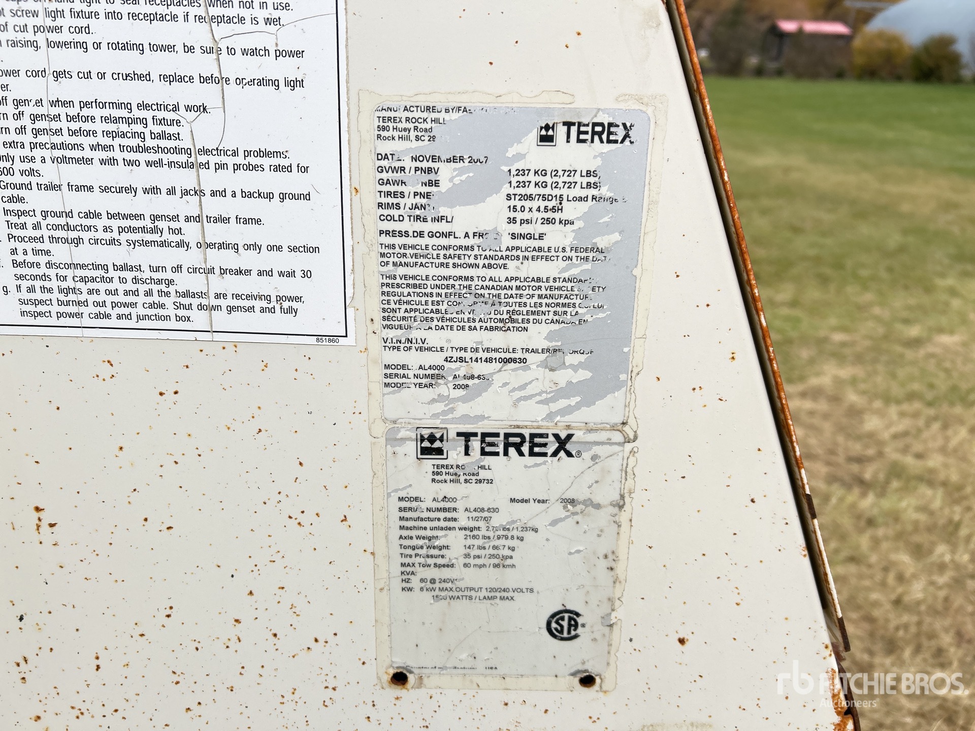 General Appearance with Numer seryjny/numer identyfikacyjny pojazdu