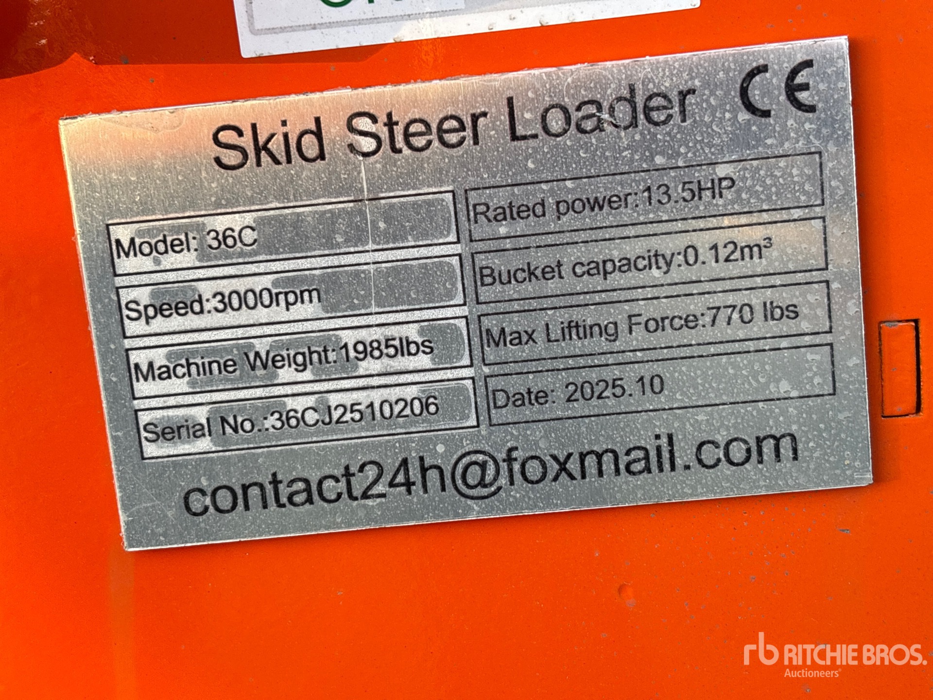 General Appearance with Serial Number / VIN