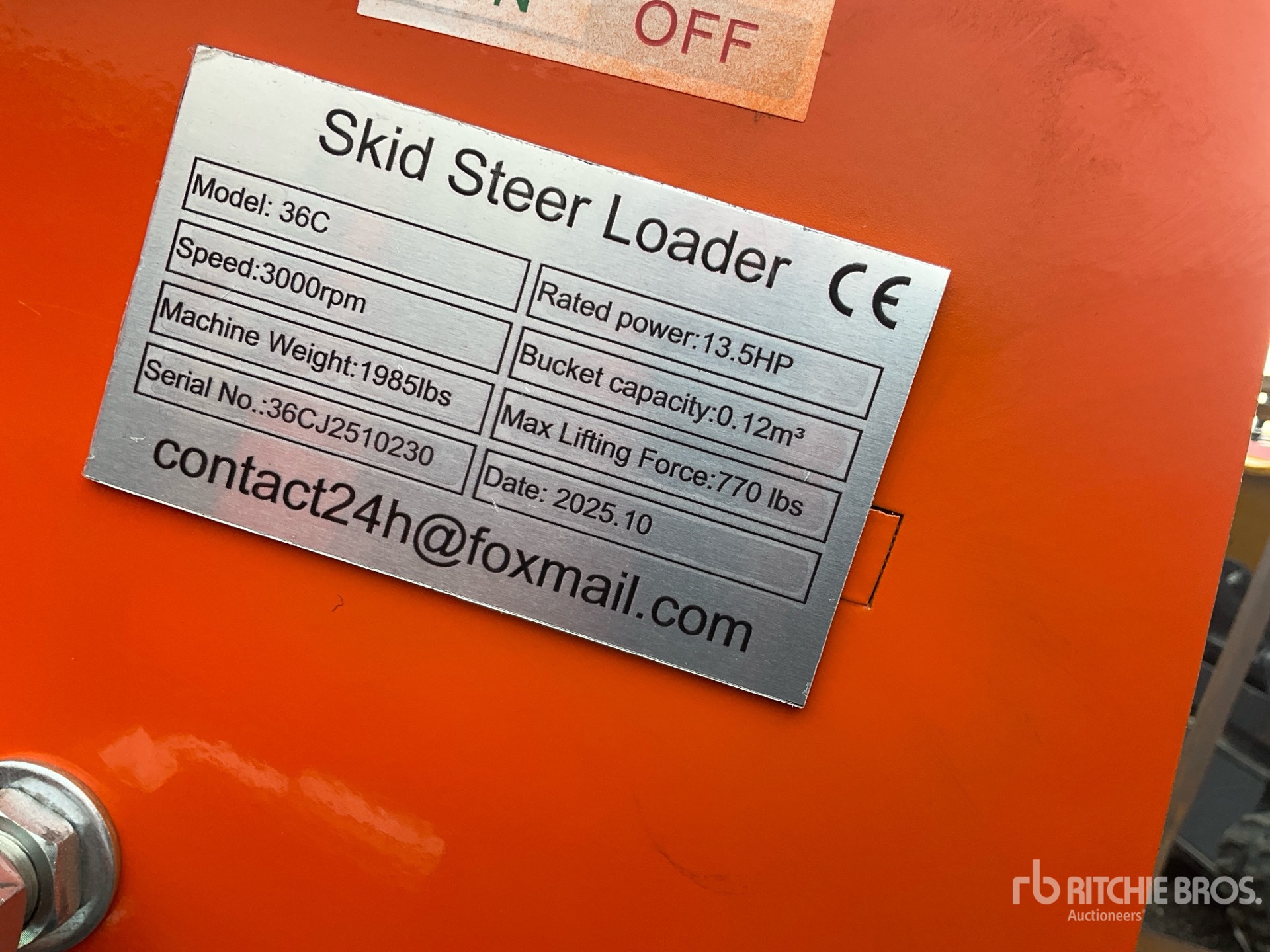 General Appearance with Serial Number / VIN