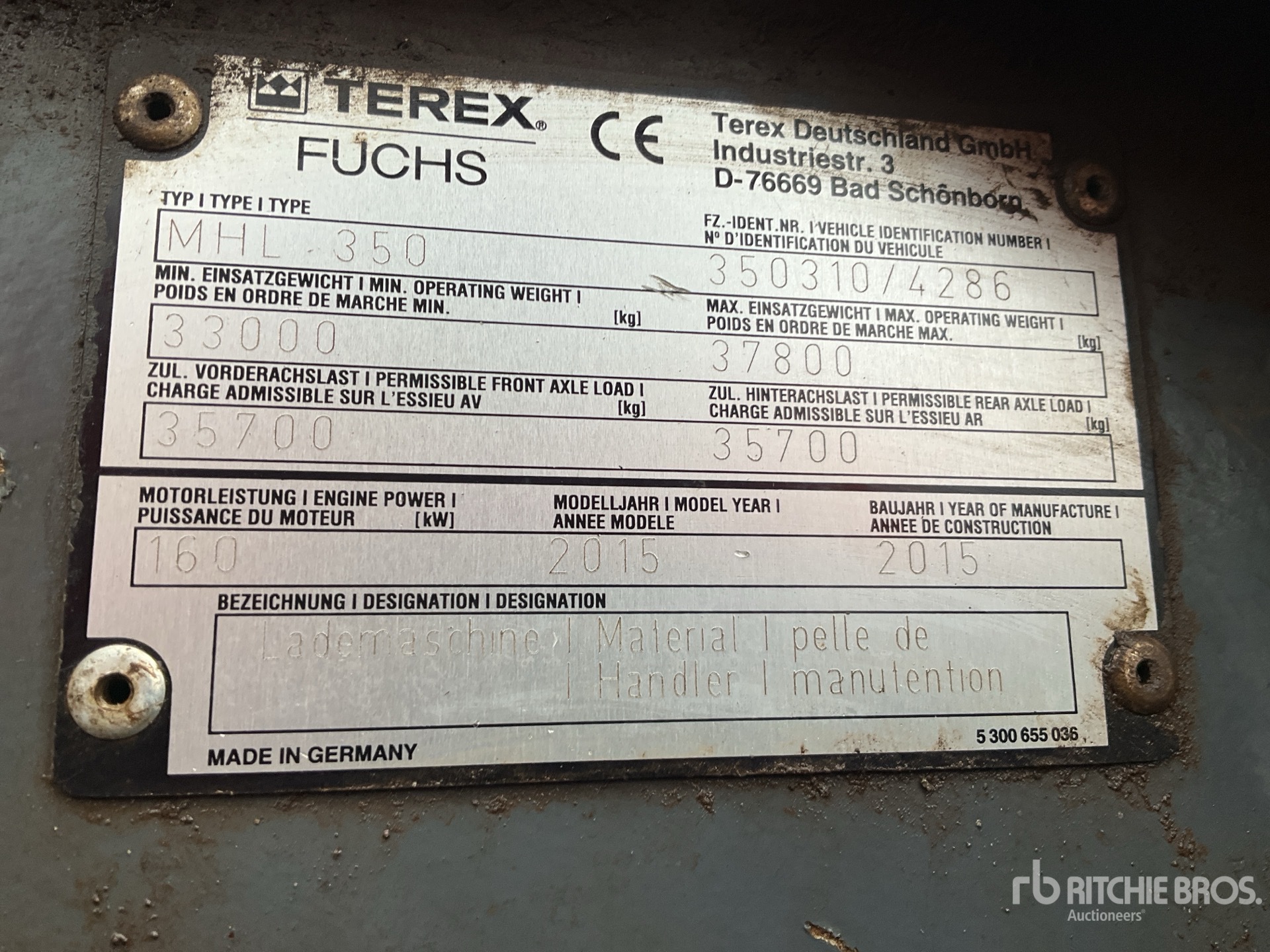 General Appearance with N.º de serie/VIN