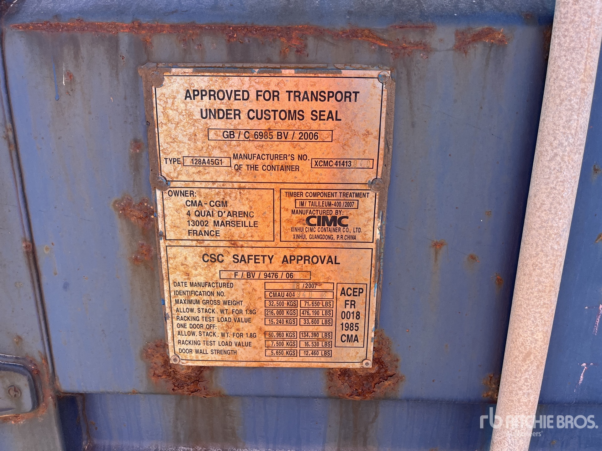 General Appearance with Serial Number / VIN