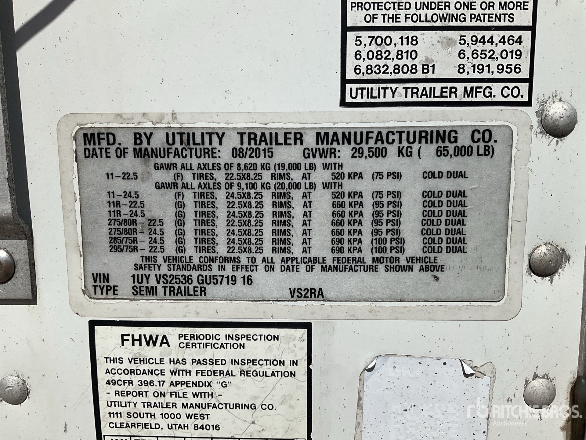 General Appearance with Serial Number / VIN