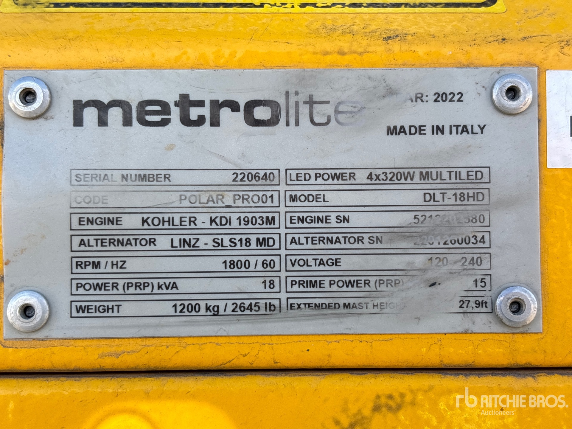 General Appearance with Unit Serial Number