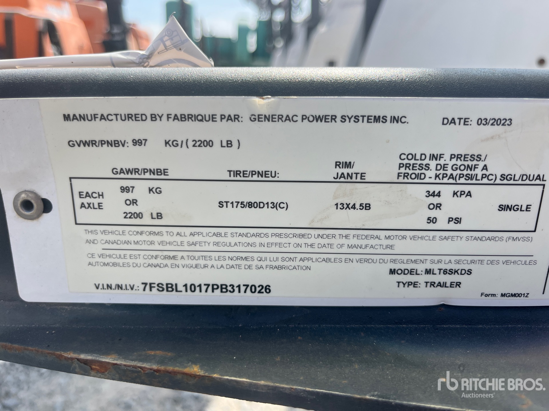 General Appearance with Serial Number / VIN