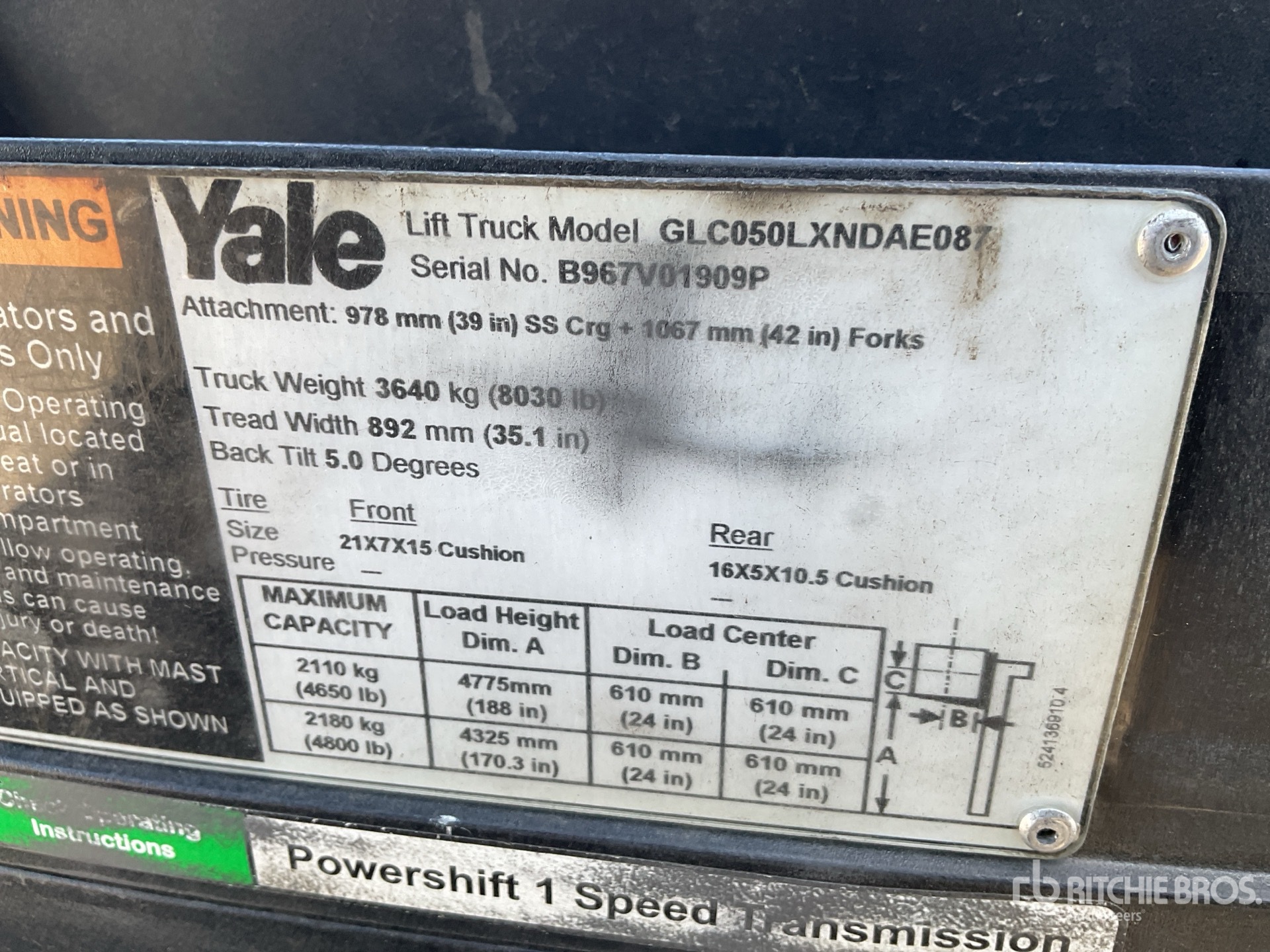 General Appearance with N.º de serie/VIN