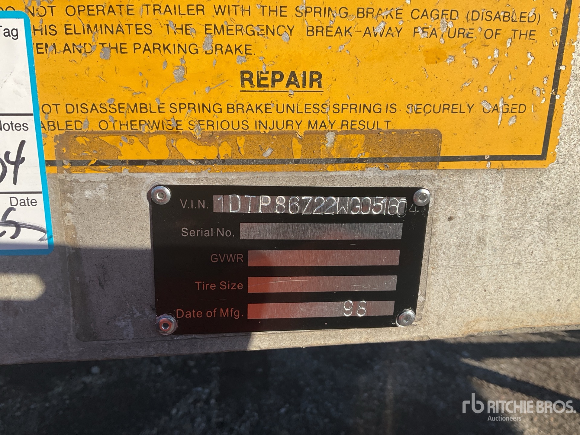 General Appearance with N.º de serie/VIN