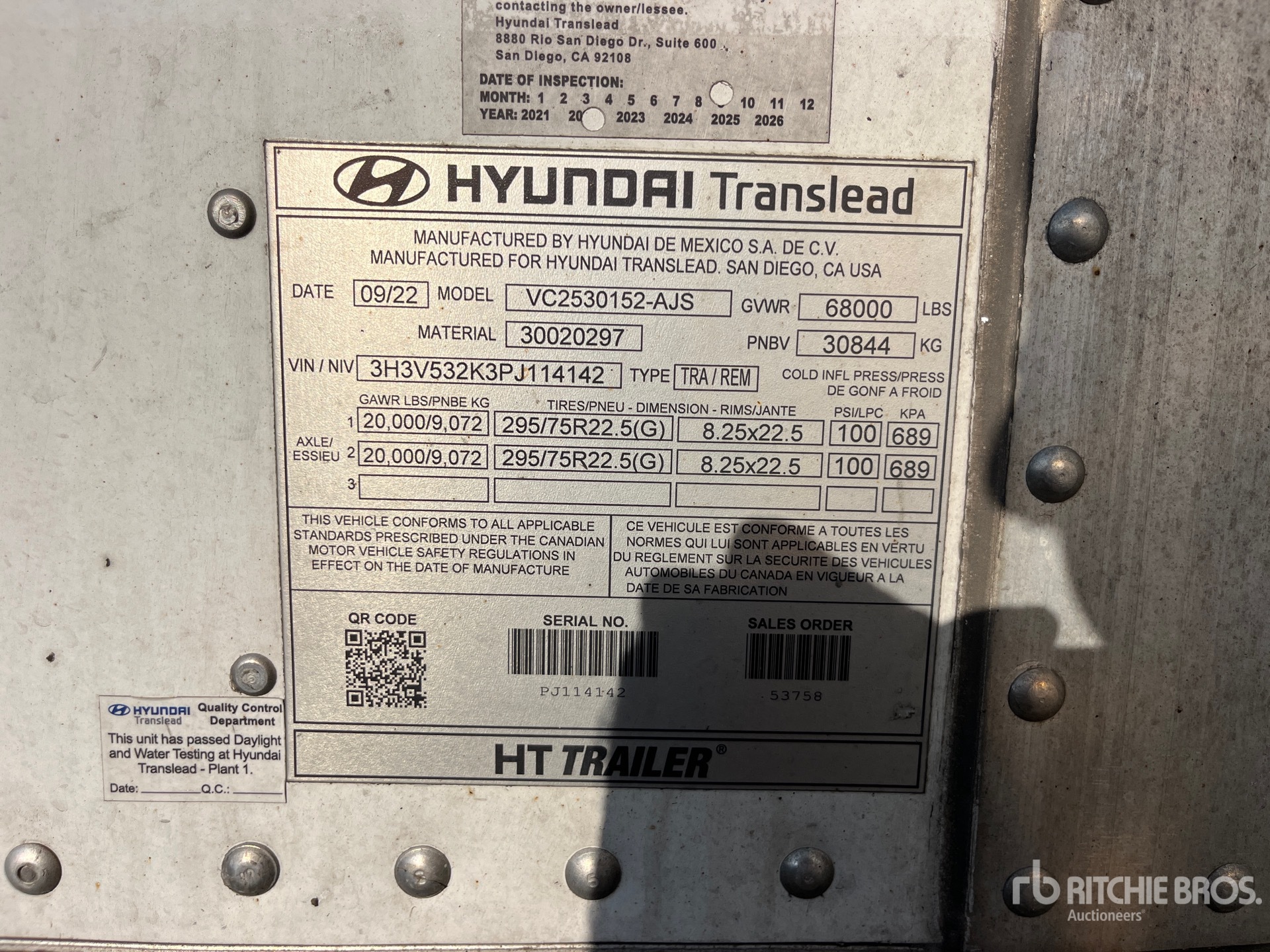 General Appearance with Serial Number / VIN