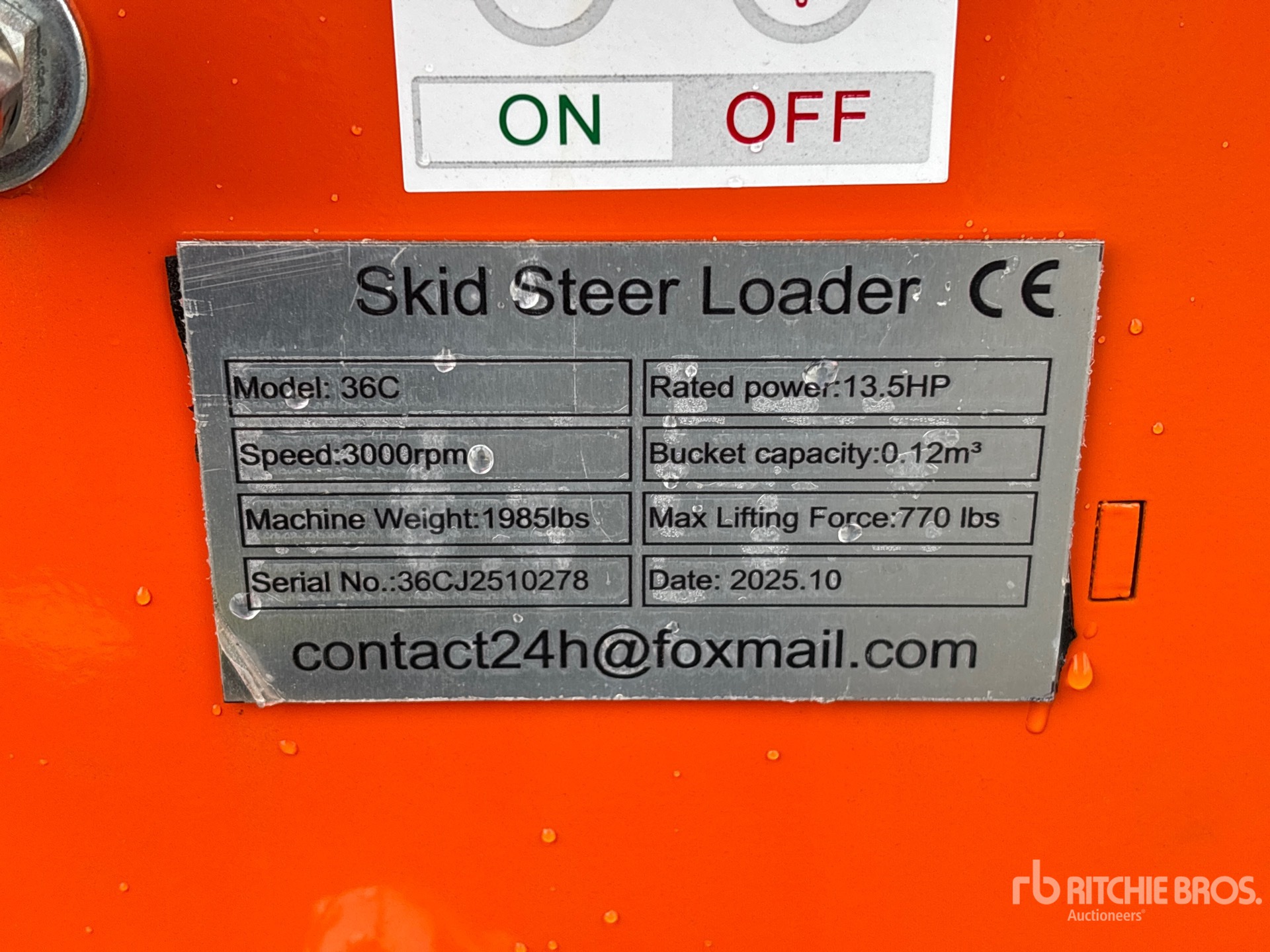 General Appearance with N.º de serie/VIN